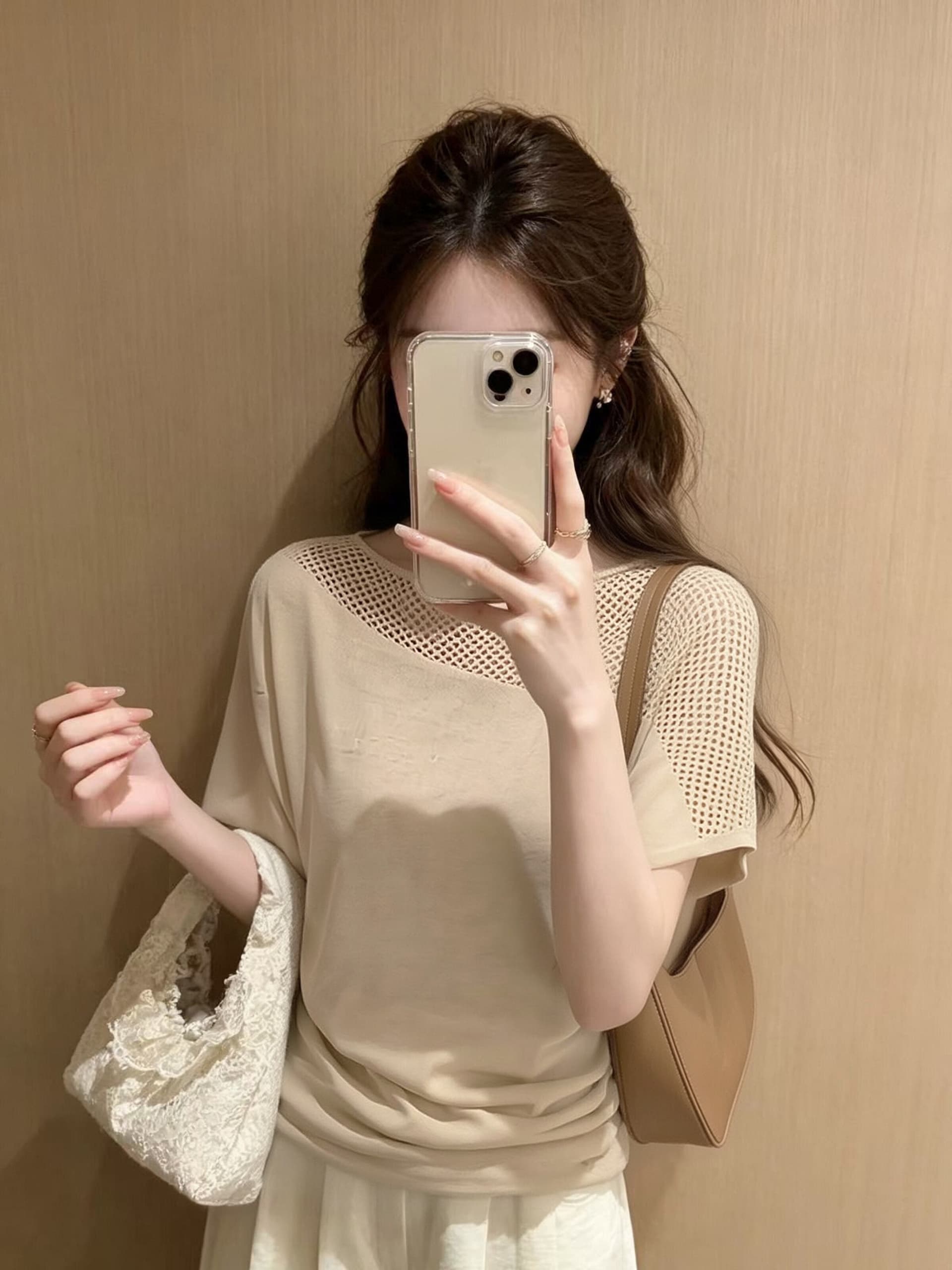 메시 그리드 패치워크 맨위 여성 이미지 4