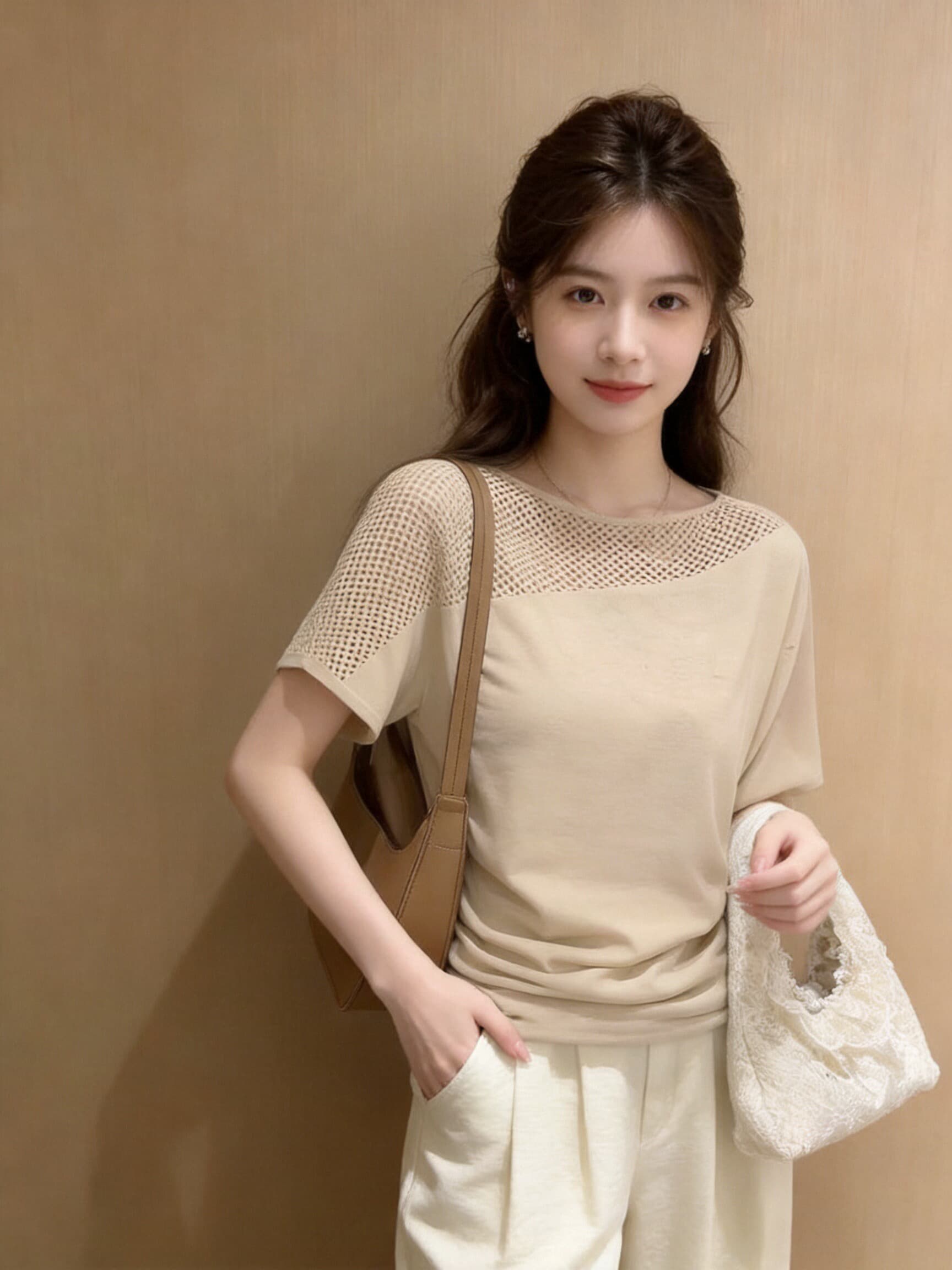 메시 그리드 패치워크 맨위 여성 상세 이미지 2