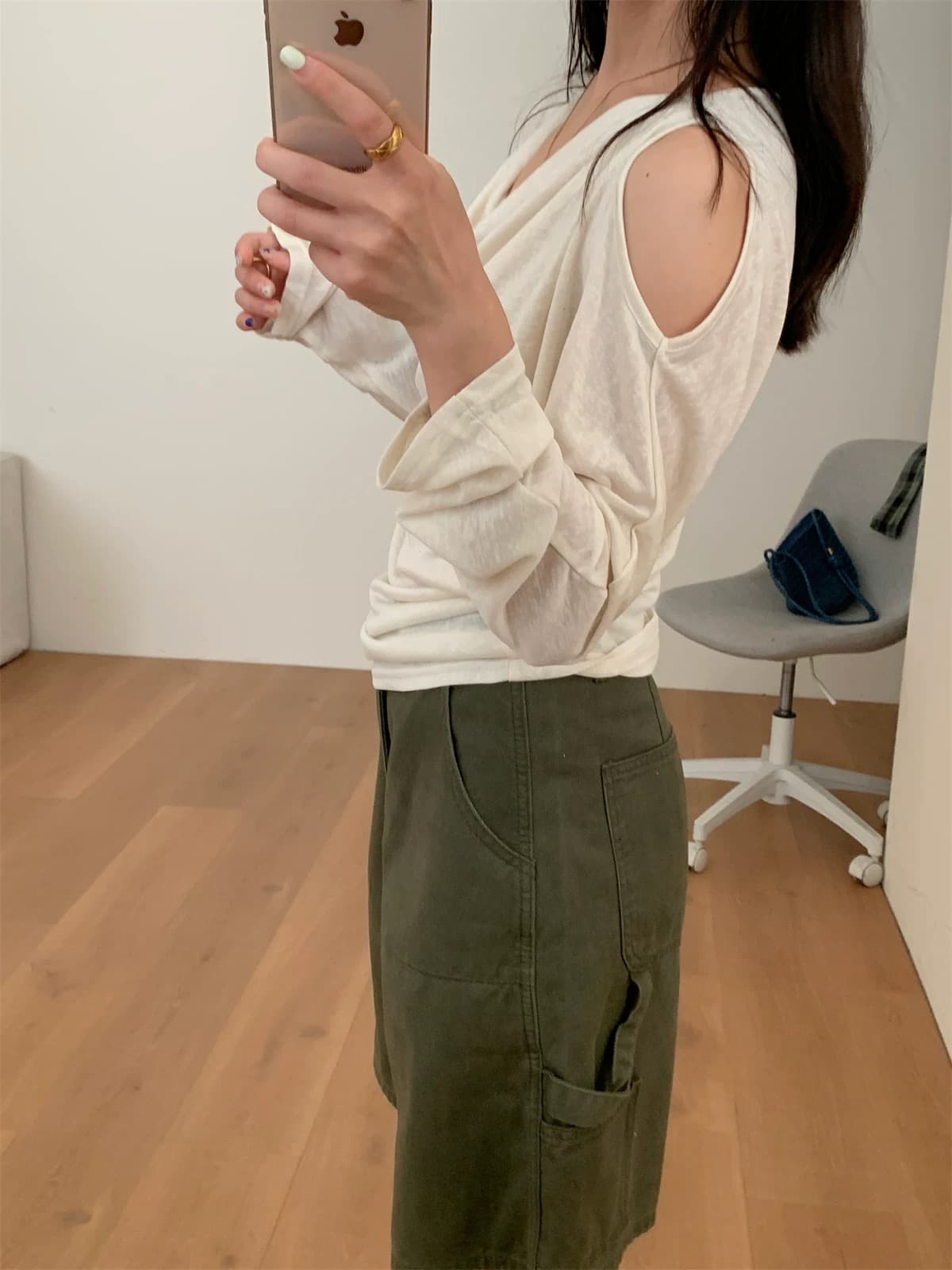 흔들다 칼라 자외선 차단 표지 얇은 스타일 오프숄더 맨위 여성 상세 이미지 10