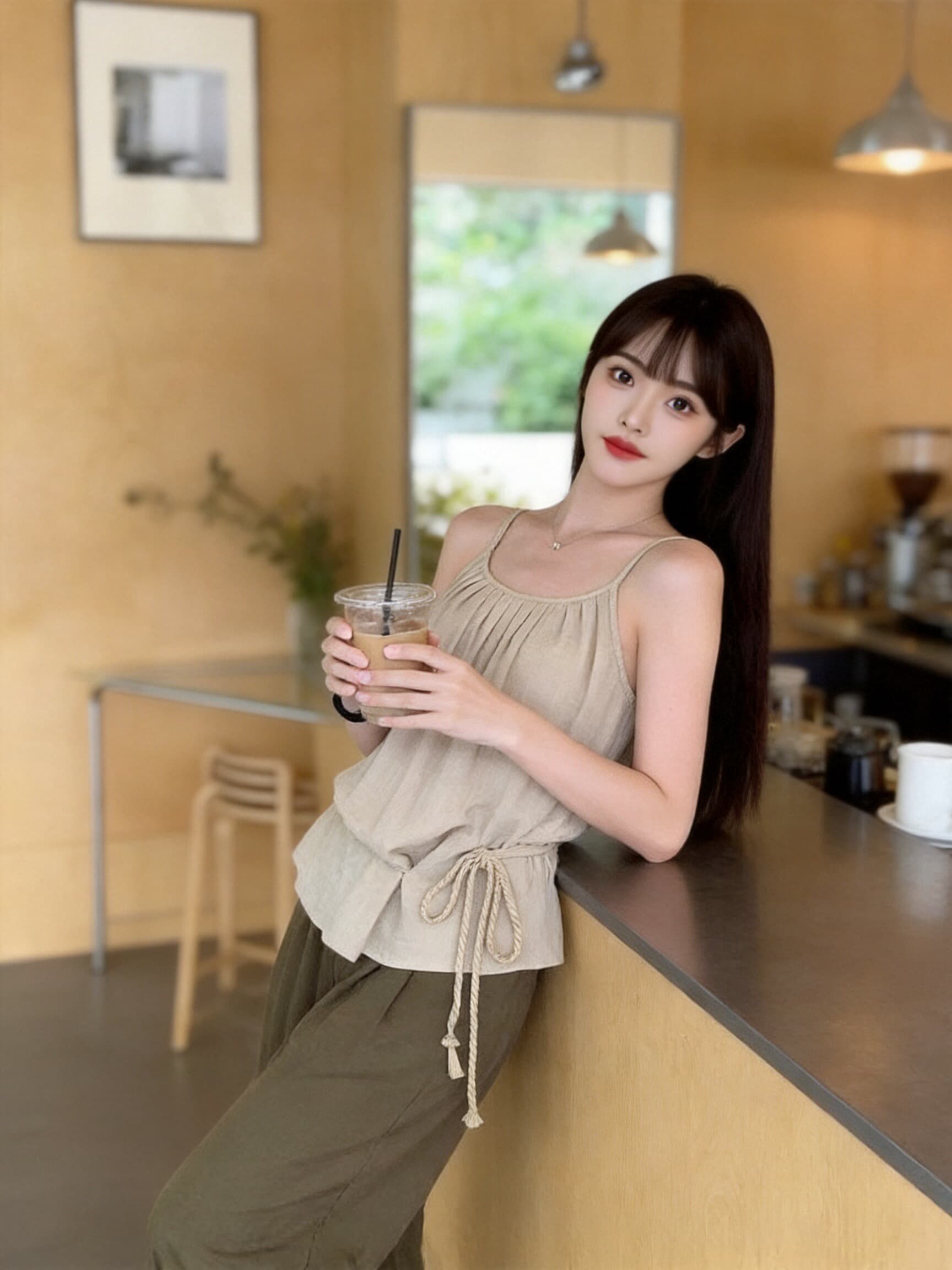 주름 슬립 허리 수축 맨위 여성 상세 이미지 8