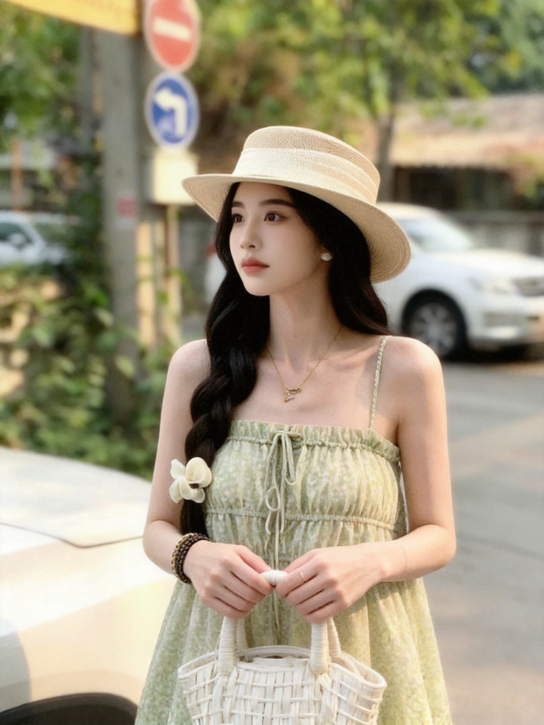 꽃무늬 슬립 프릴 민소매 맨위 여성 상세 이미지 8