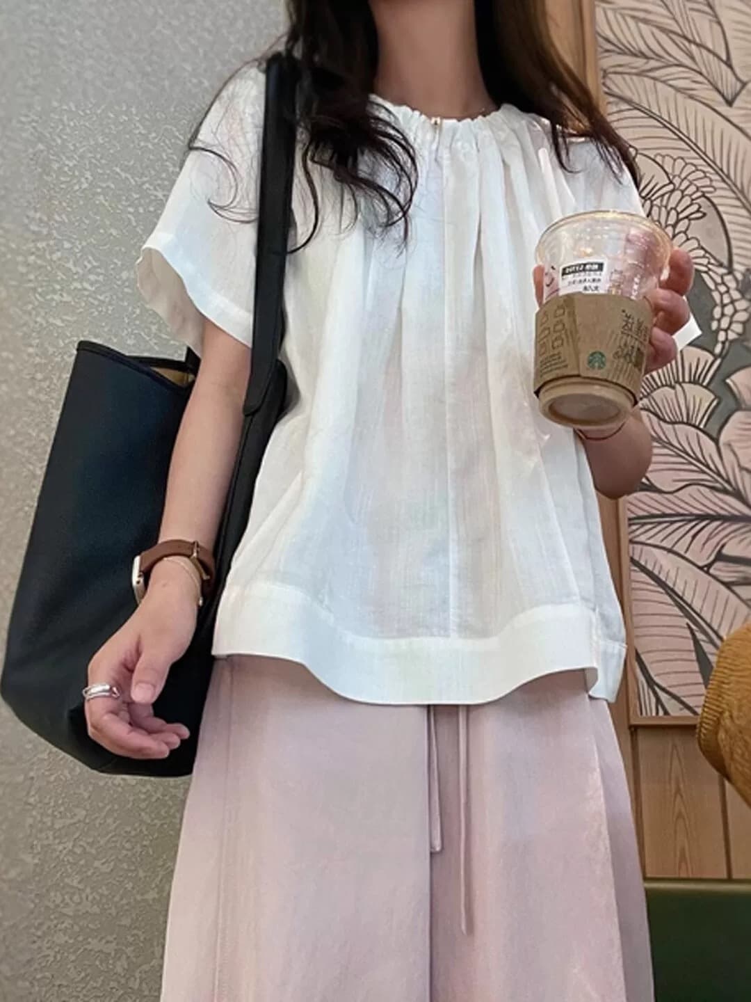 주름 인형 셔츠 안감 맨위 여성 상세 이미지 2