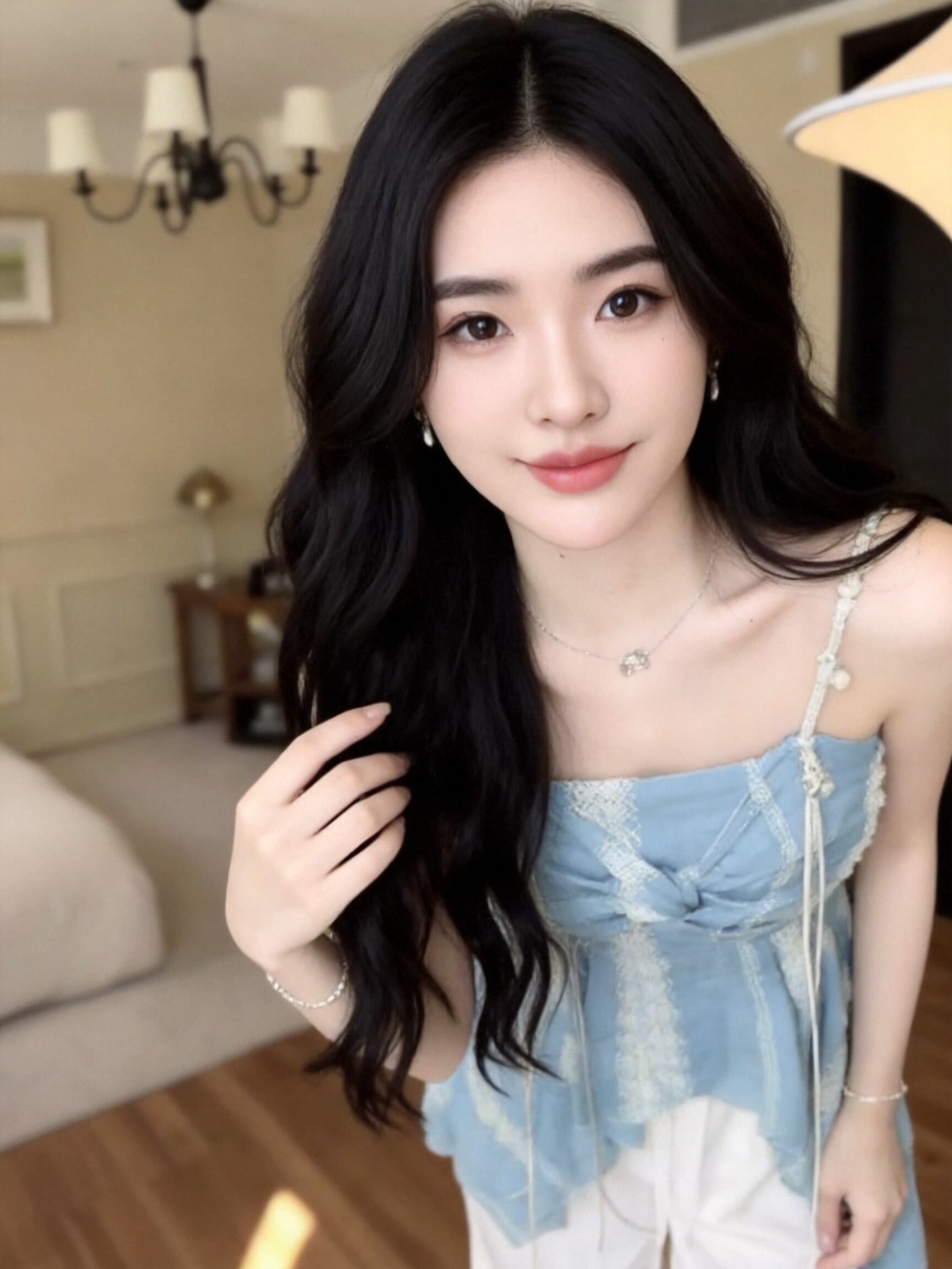 불규칙 프릴 비틀림 캐미솔 상세 이미지 7