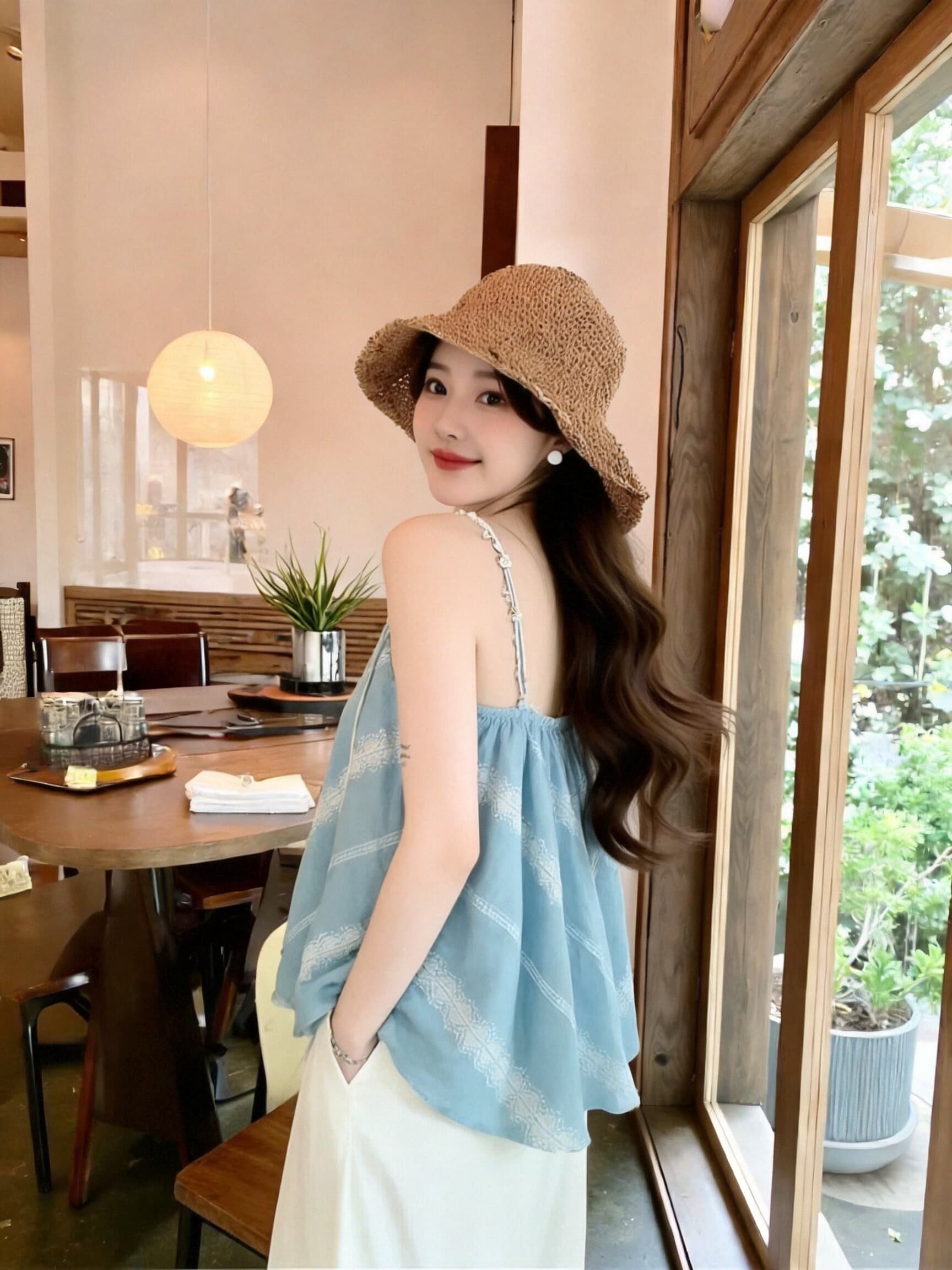 무거운 작업 레이스 조각 슬립 맨위 여성 상세 이미지 6