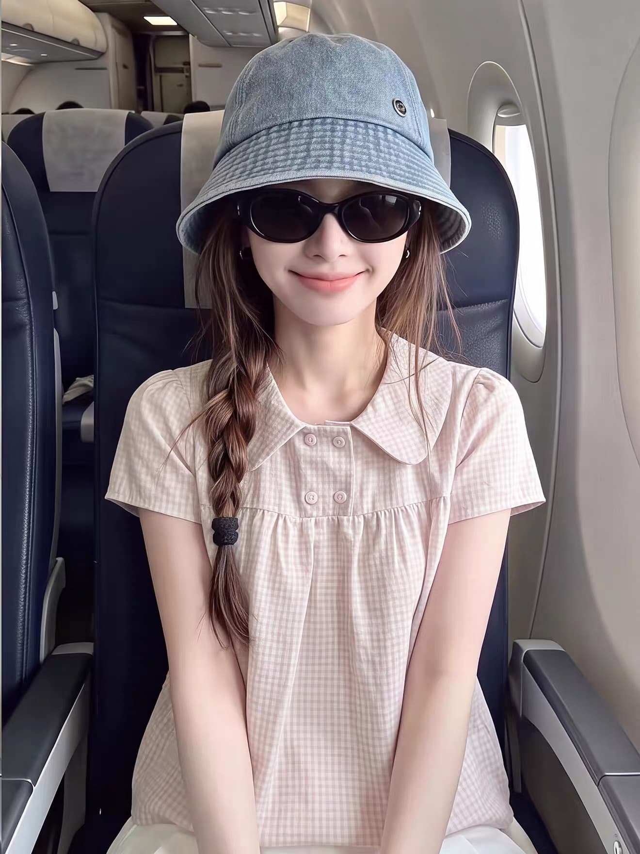 베이비 칼라 주름 거품 소매 셔츠 맨위 여성 상세 이미지 2