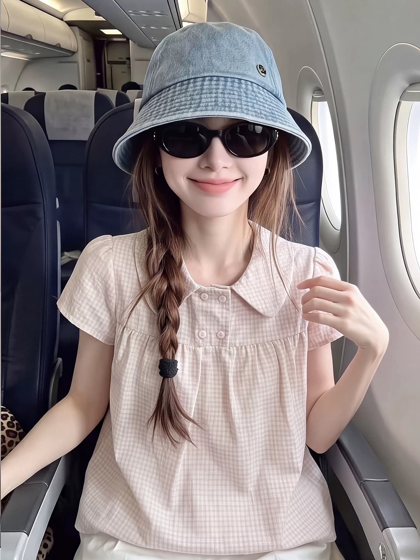 베이비 칼라 주름 거품 소매 셔츠 맨위 여성 상세 이미지 9