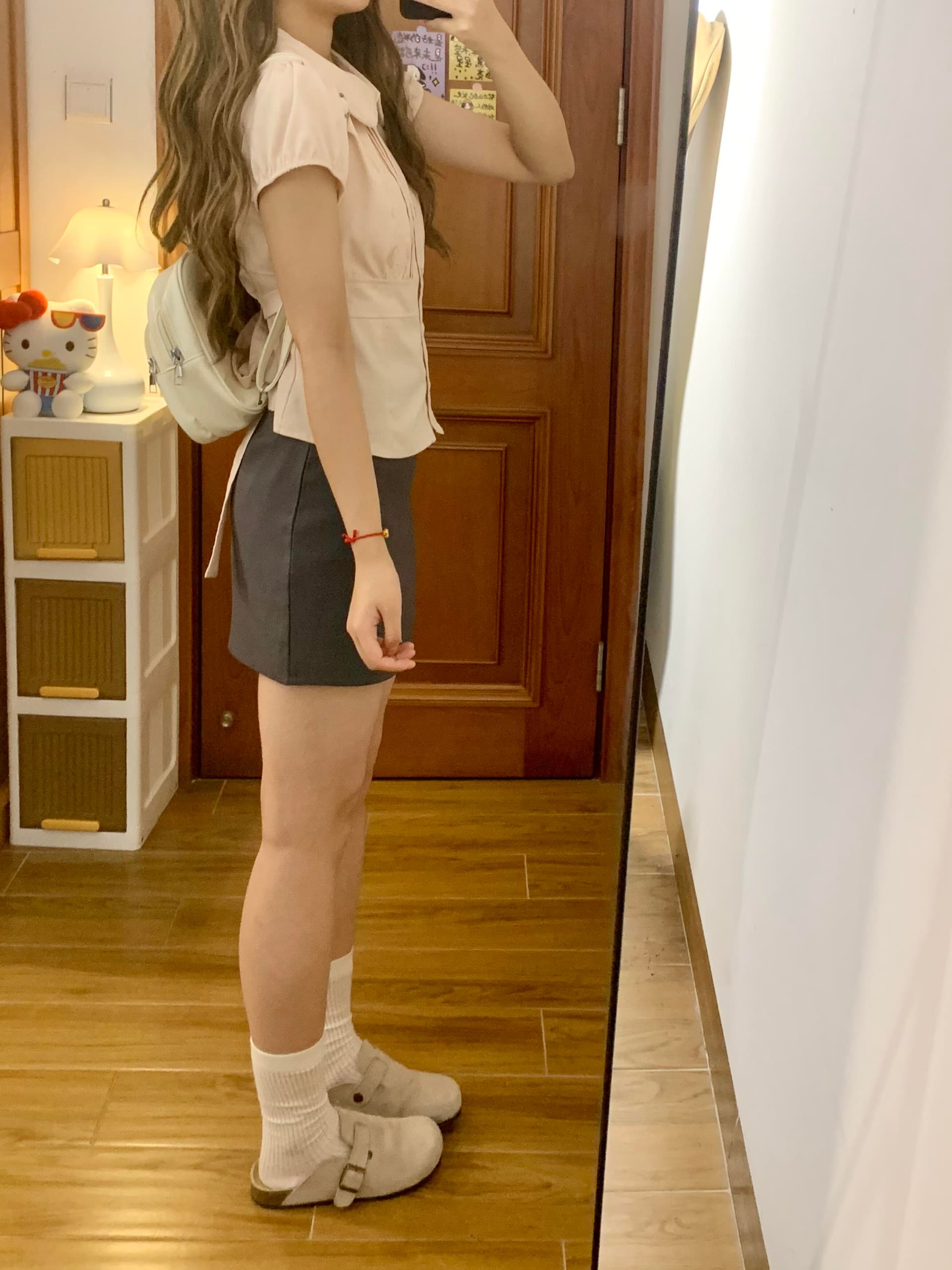 베이비 칼라 허리 수축 레이스 레이스 셔츠 여성 상세 이미지 9