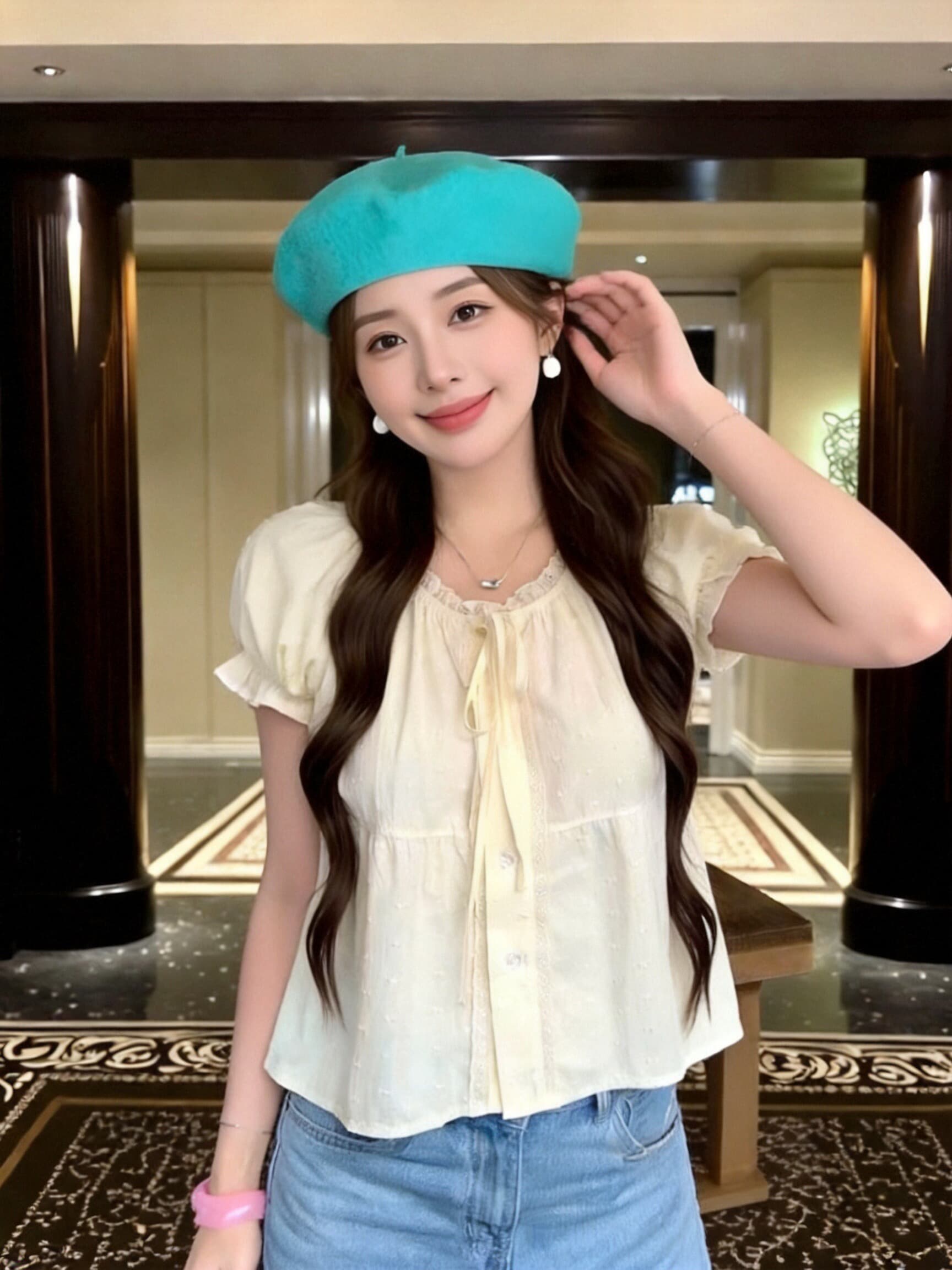 레이스 레이스 인형 거품 소매 맨위 이미지 2
