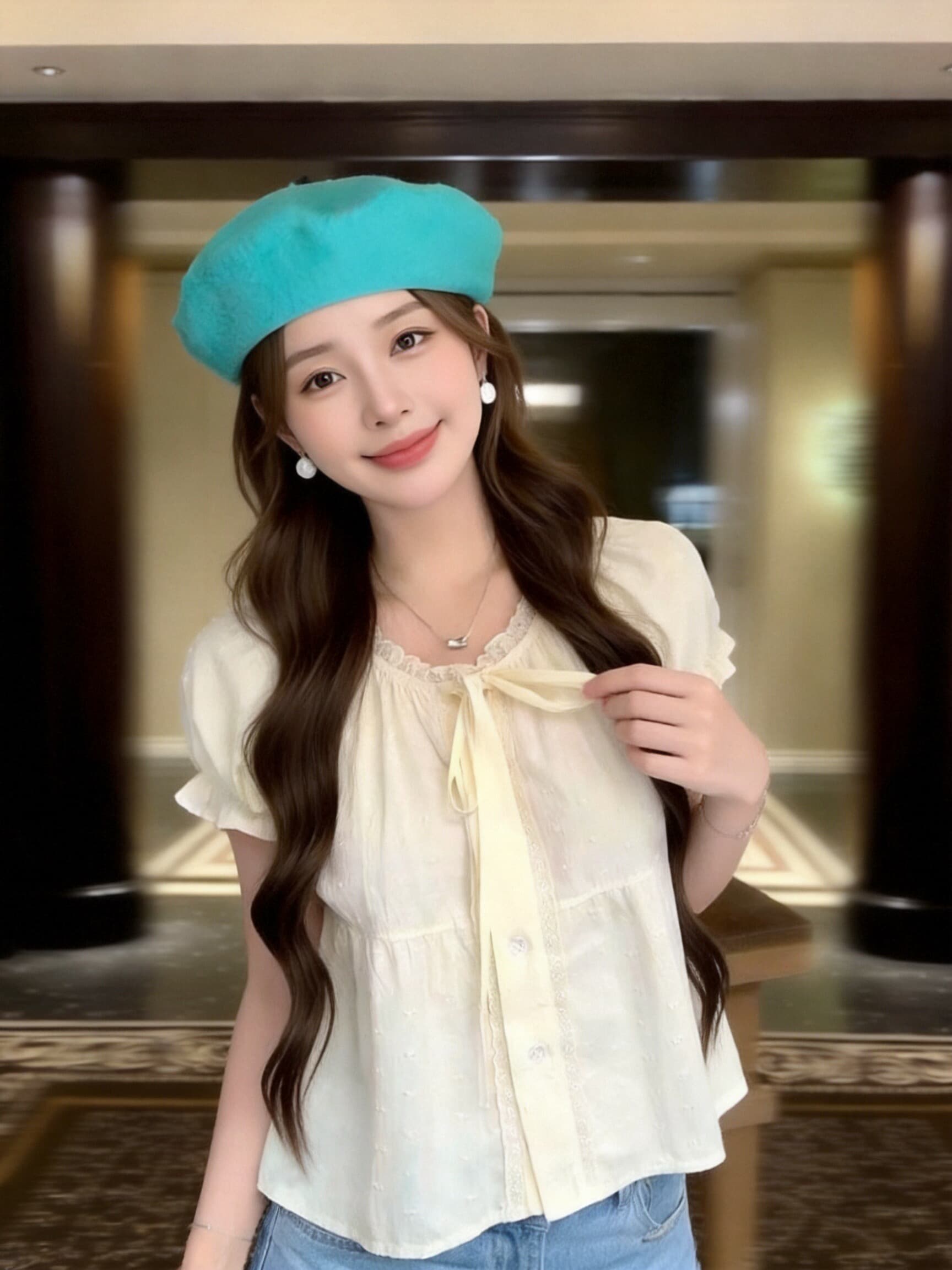 레이스 레이스 인형 거품 소매 맨위 이미지 3