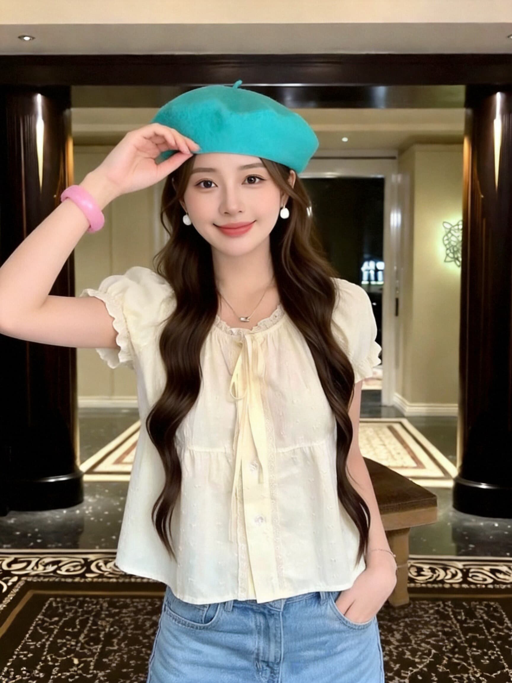 레이스 레이스 인형 거품 소매 맨위 상세 이미지 6