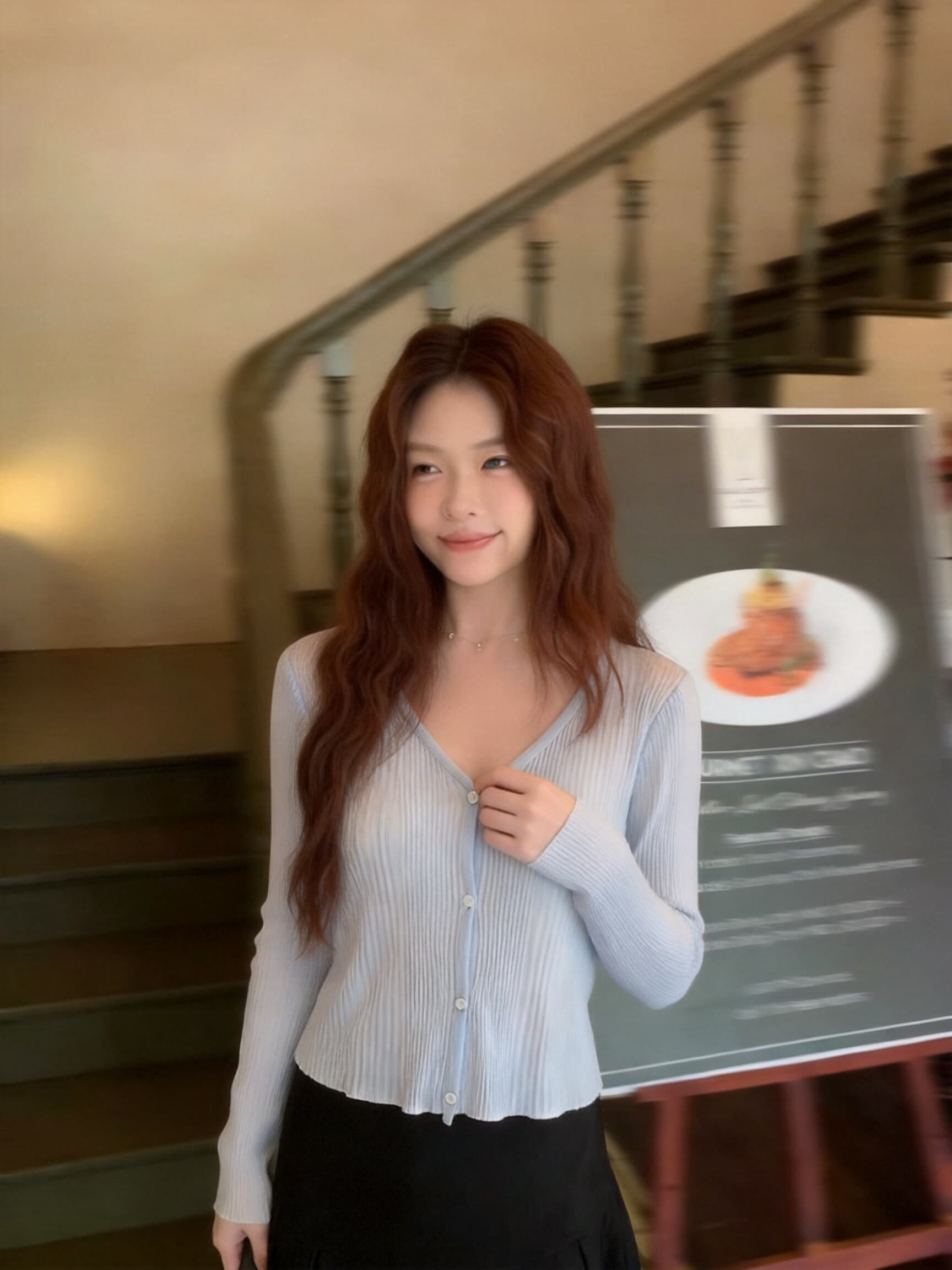 얼음 실크 작은 열림 셔츠 자외선 차단 블라우스 에어컨 셔츠 이미지 5