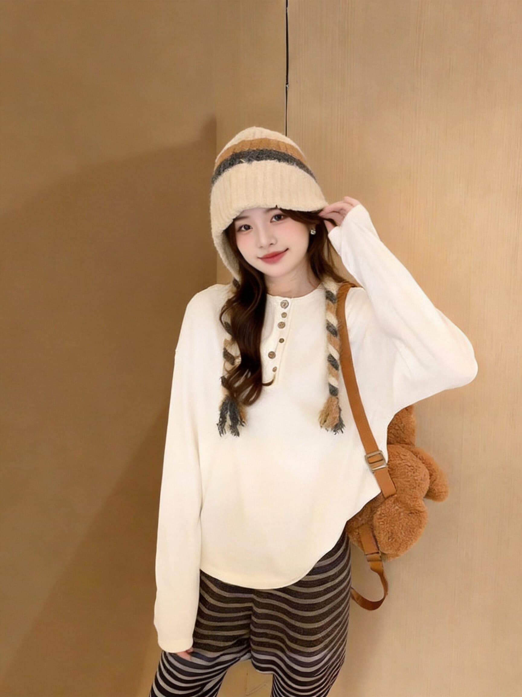 가을 미니멀리즘 불규칙 버클 업 의류 여성 이미지 3