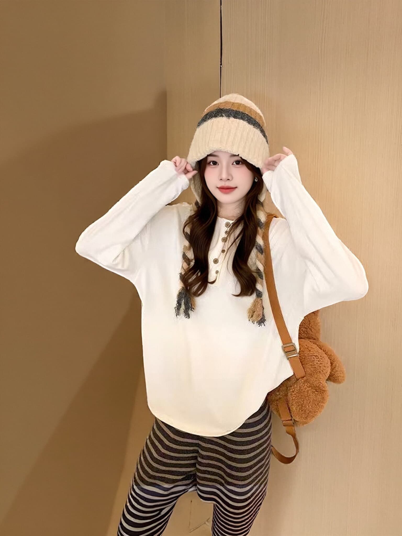 가을 미니멀리즘 불규칙 버클 업 의류 여성 상세 이미지 5