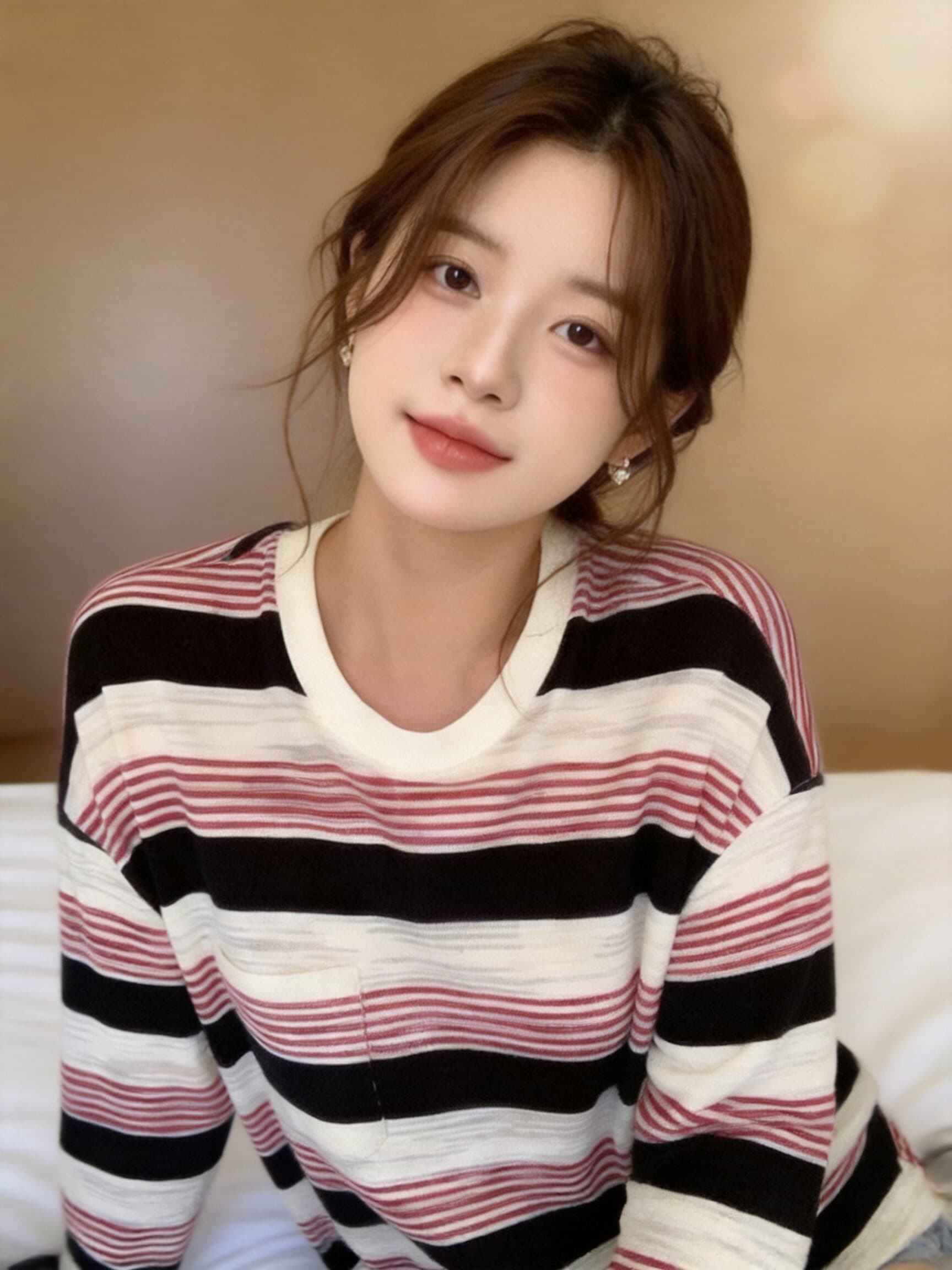 가을 배색 스트라이프 맨위 상세 이미지 8