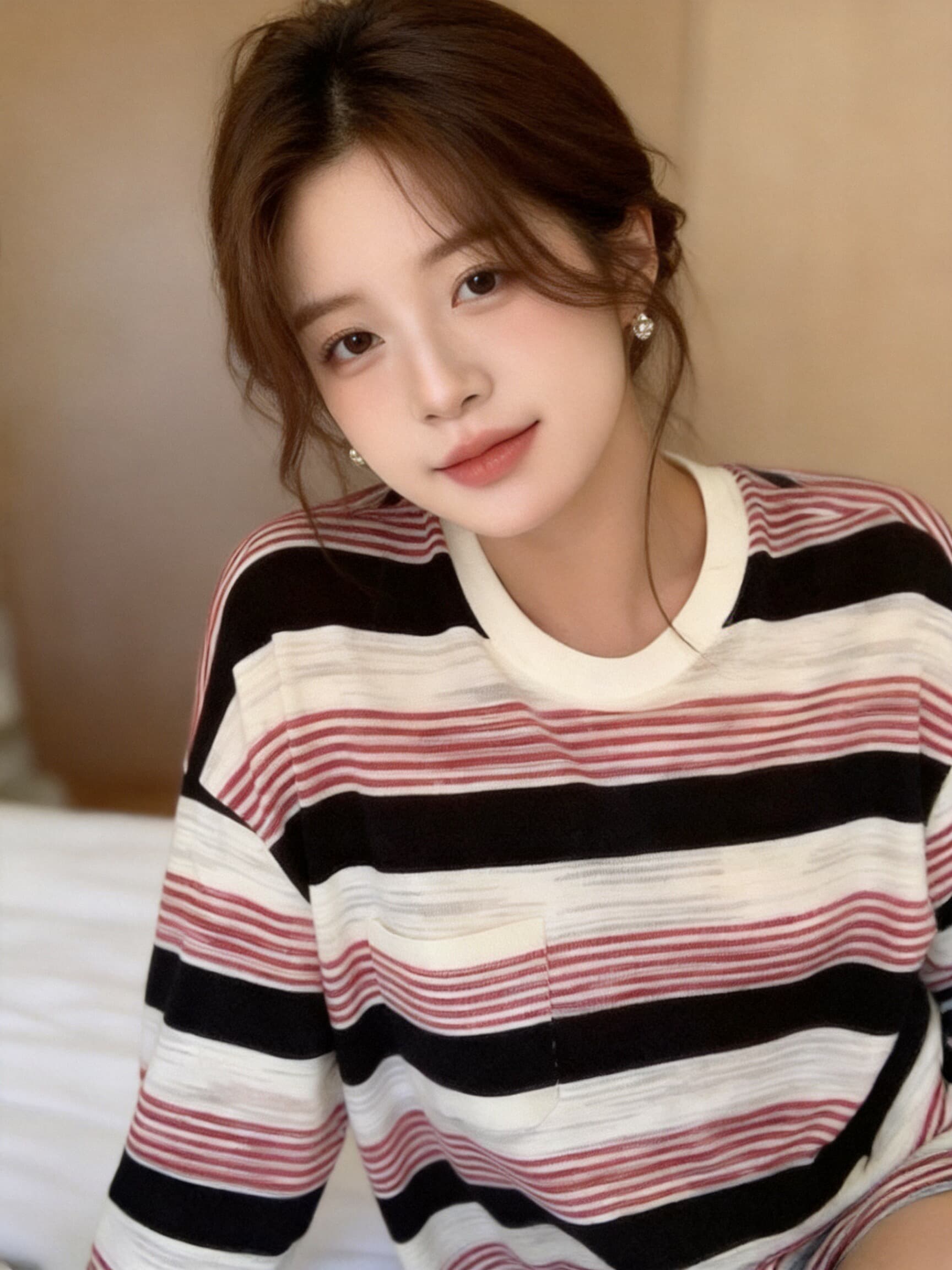 가을 배색 스트라이프 맨위 상세 이미지 9