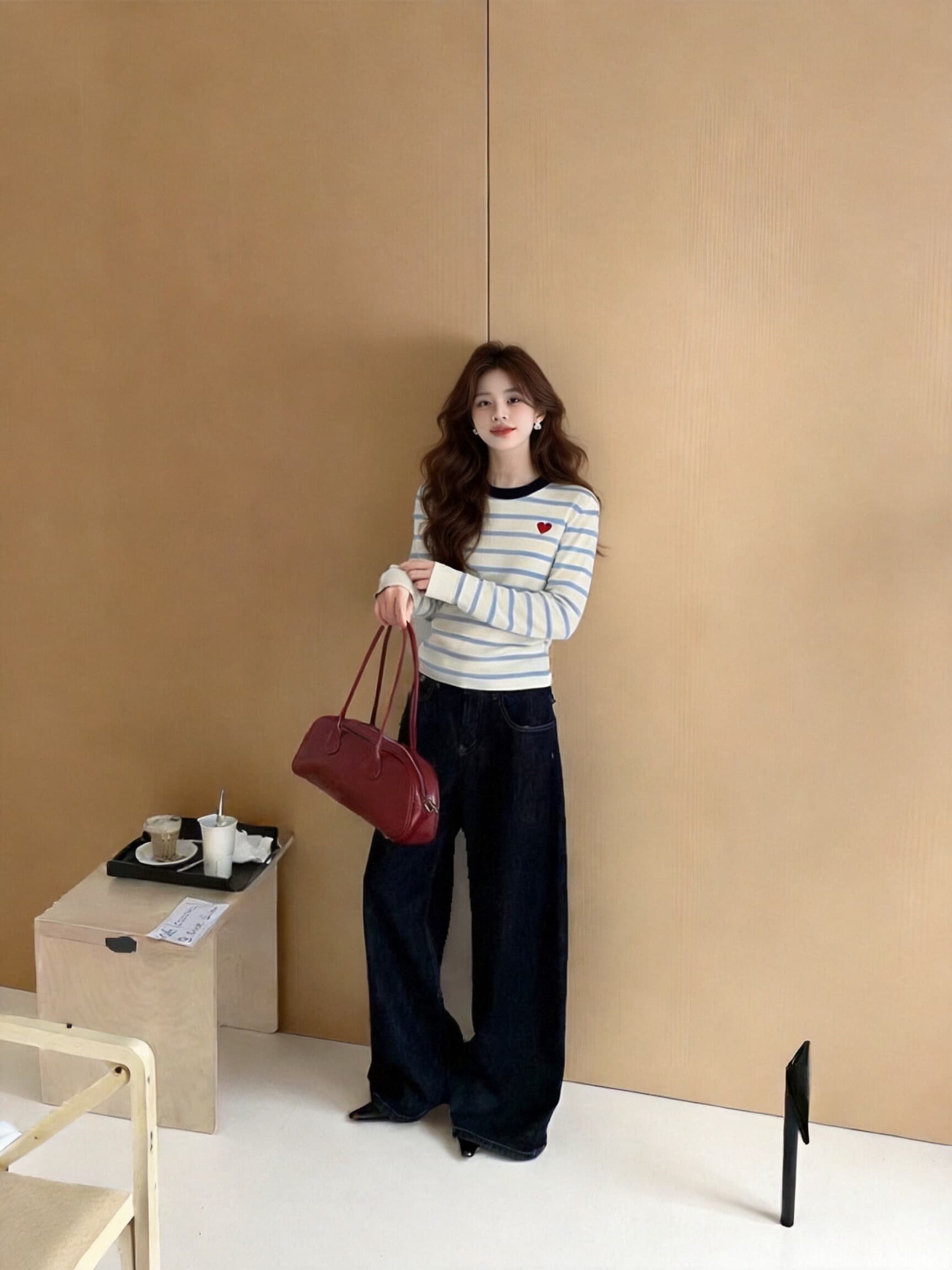 가을 za 배색 스트라이프 맨위 이미지 3