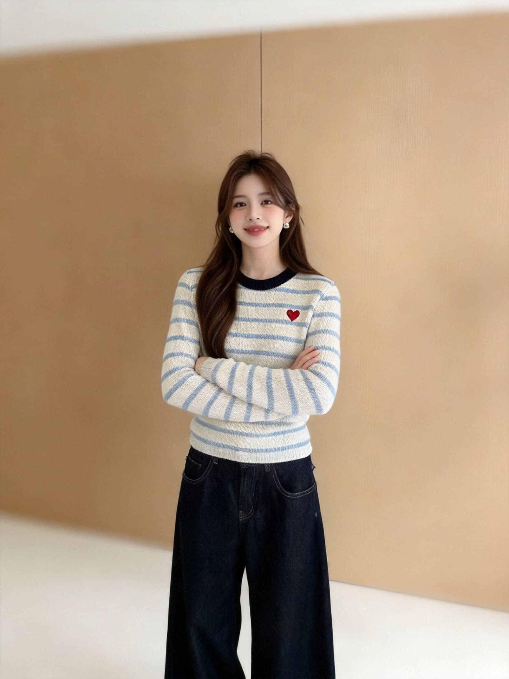가을 za 배색 스트라이프 맨위 상세 이미지 3