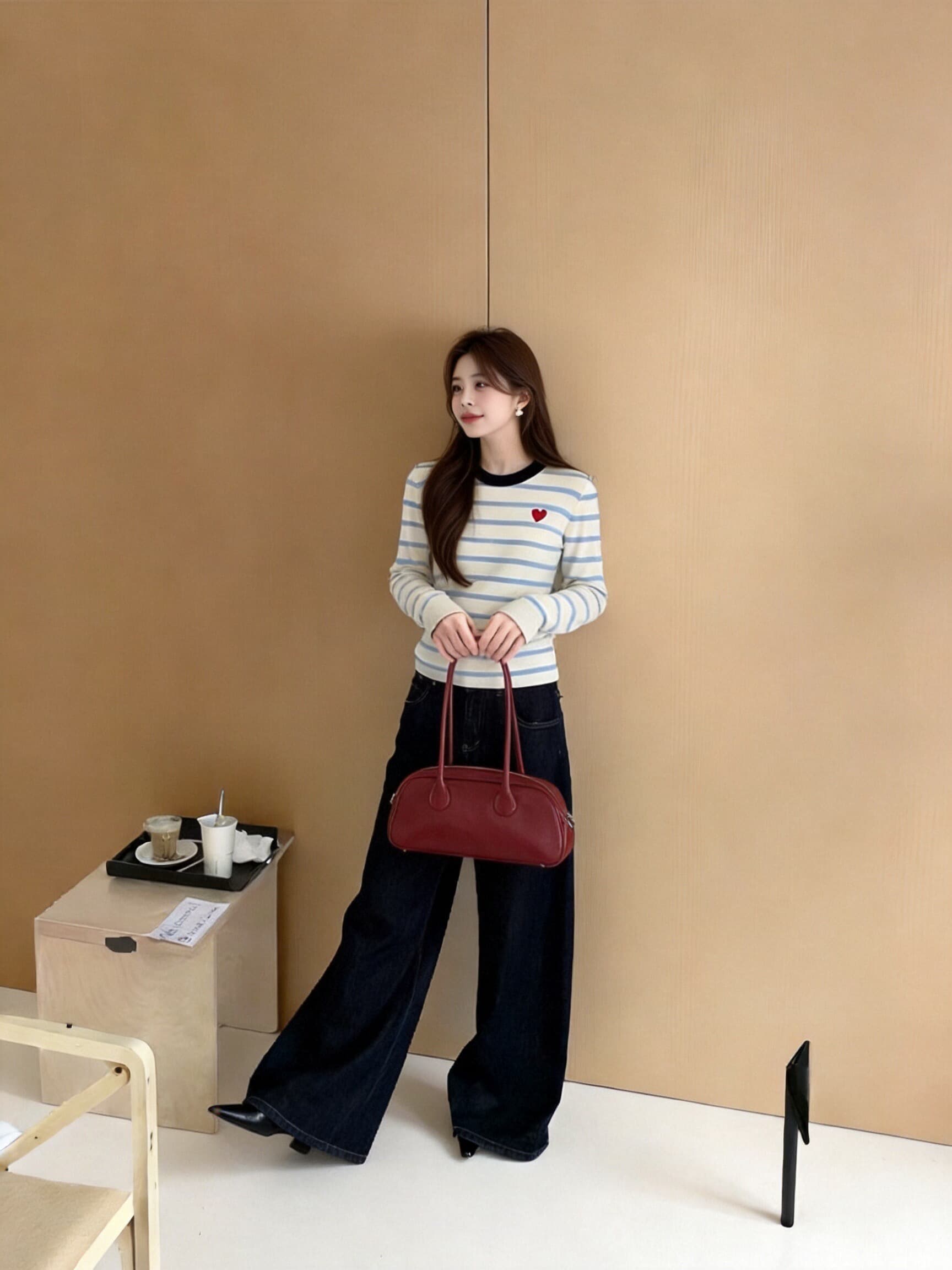 가을 za 배색 스트라이프 맨위 상세 이미지 4