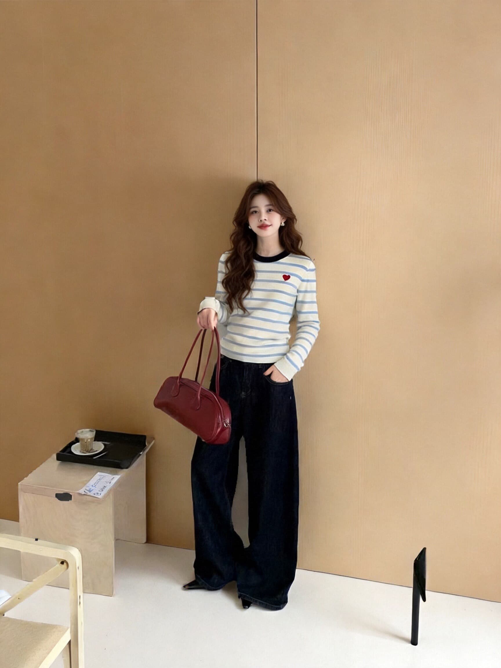 가을 za 배색 스트라이프 맨위 상세 이미지 6