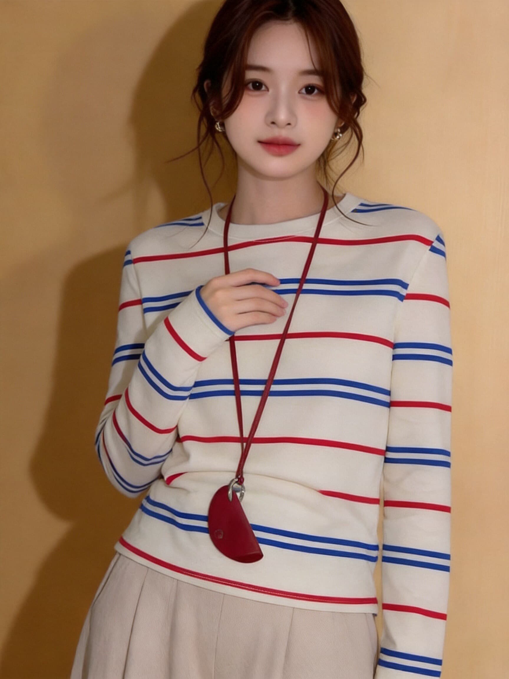 가을 배색 스트라이프 티셔츠 맨위 이미지 2