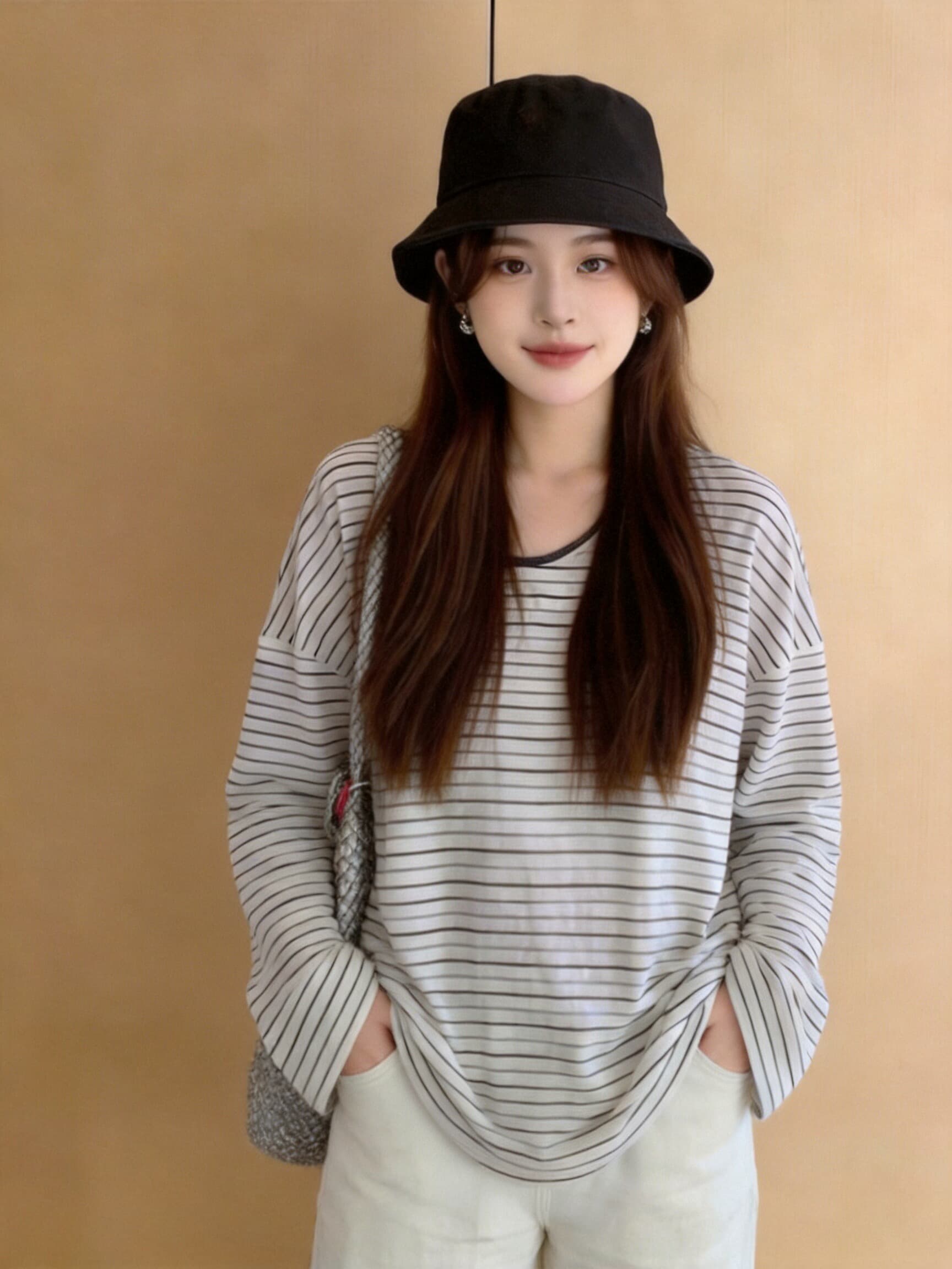 가을 스트라이프 블라우스 맨위 상세 이미지 3