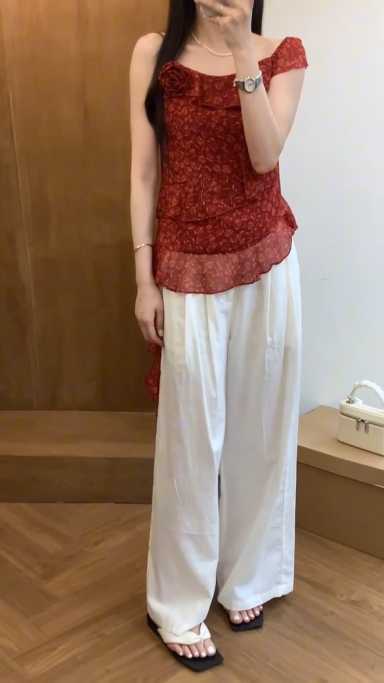 불규칙 프릴 꽃 슬립 맨위 이미지 2