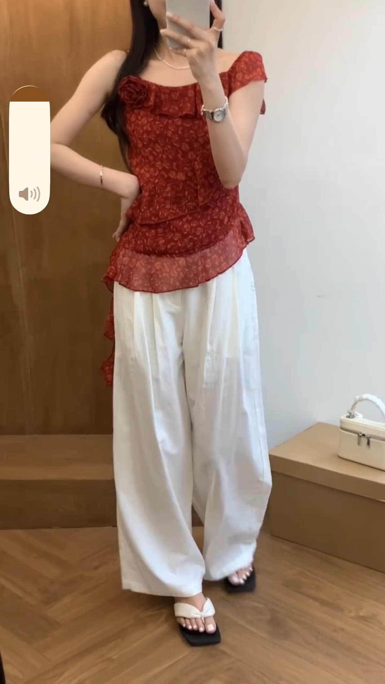 불규칙 프릴 꽃 슬립 맨위 상세 이미지 3