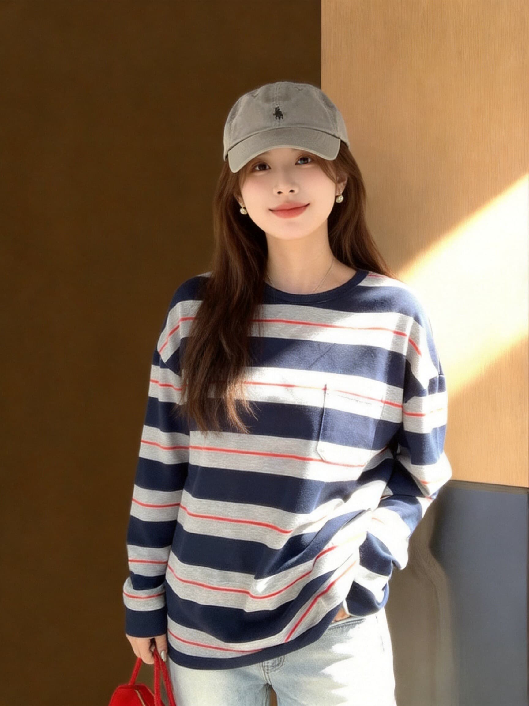 가을 클래식 스트라이프 맨위 이미지 3