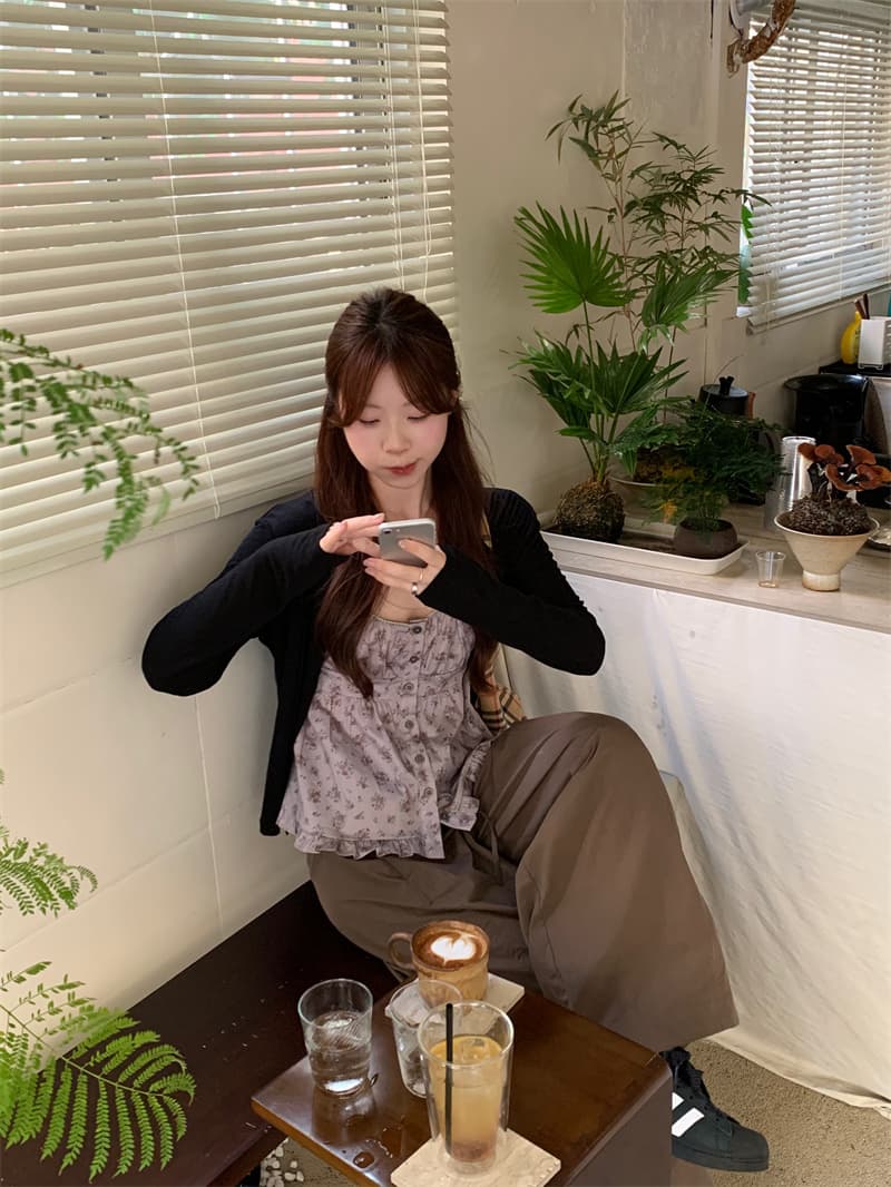 실사 정가 디자인 센스 꽃무늬 슬립 인형 셔츠 맨위 프로필 모양 낙하산 병 워크웨어 팬츠 다용도 자외선 차단 바지 상세 이미지 2