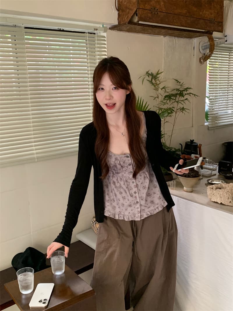 실사 정가 디자인 센스 꽃무늬 슬립 인형 셔츠 맨위 프로필 모양 낙하산 병 워크웨어 팬츠 다용도 자외선 차단 바지 상세 이미지 12