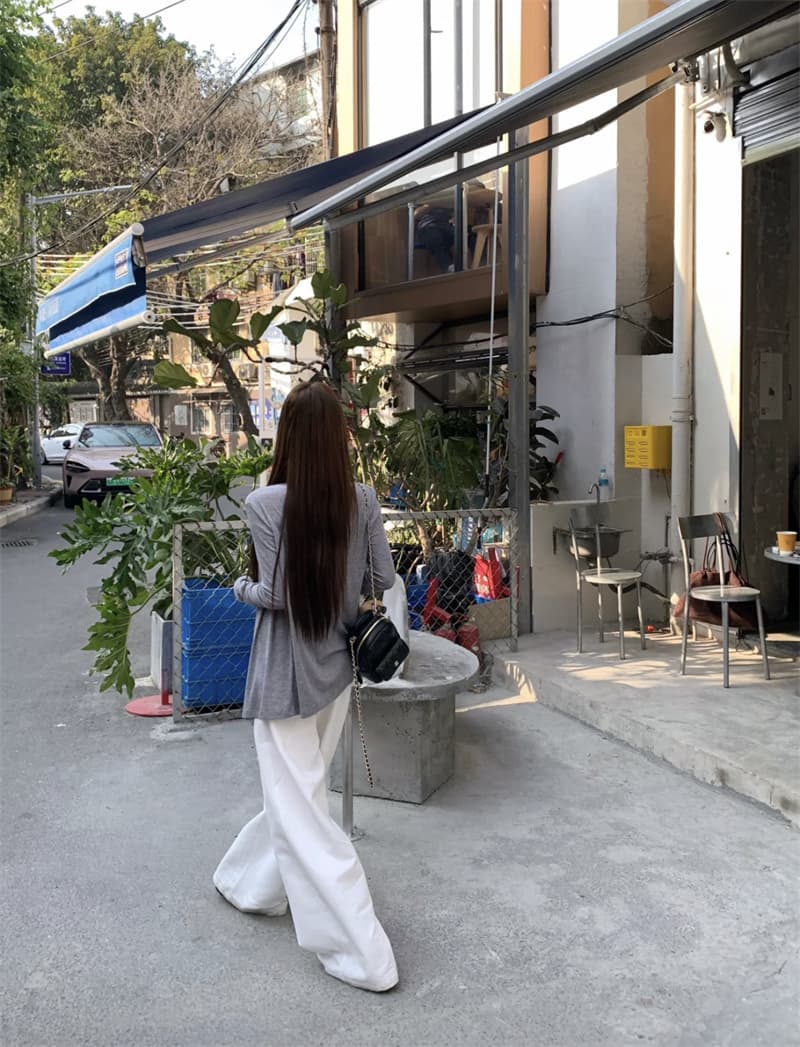 실사 정가 디자인 센스 니트 가을 어깨 얇은 작은 열림 셔츠 인사이드 가져 가라. 캐미솔 맨위 투피스 세트 상세 이미지 9