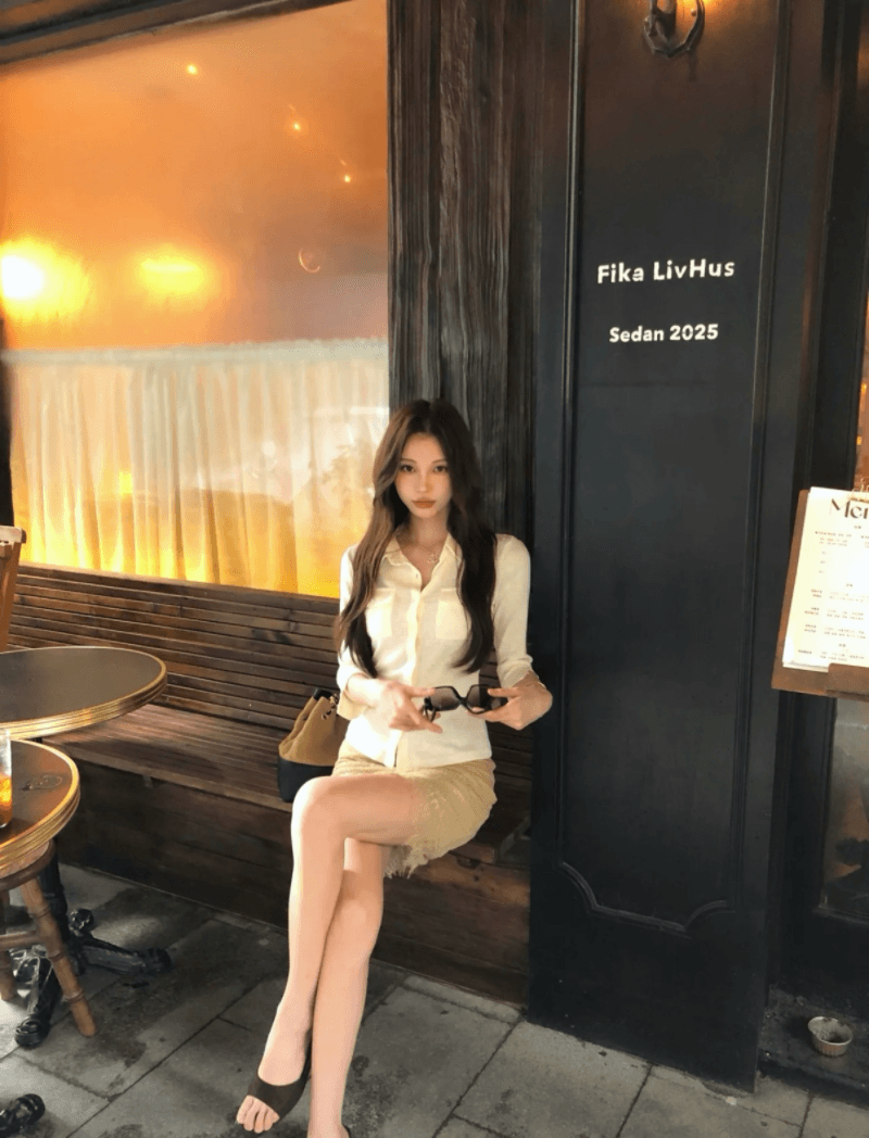 실사 정가 디자인 센스 쇼트 스타일 셔츠 품격 허리 수축 몸매 가꾸기 맨위 레이스 조각 슬림해 보이는 반신 스커트 상세 이미지 8