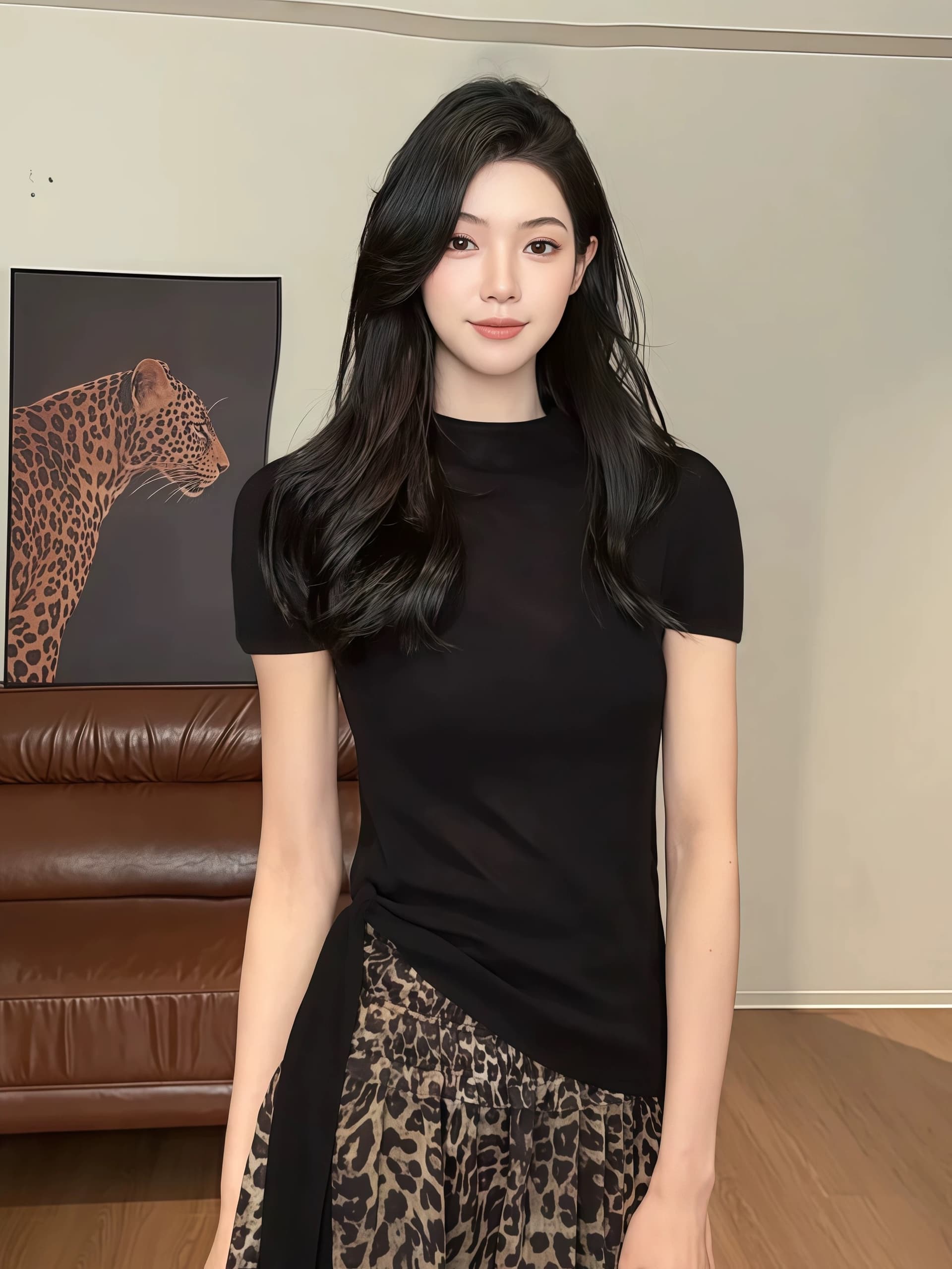 고유 한 Chic 박하 녹색 반팔 니트 스웨터 여성 2026 여름 새로운 디자인 센스 스트랩 몸매 가꾸기 티셔츠 맨위 상세 이미지 1