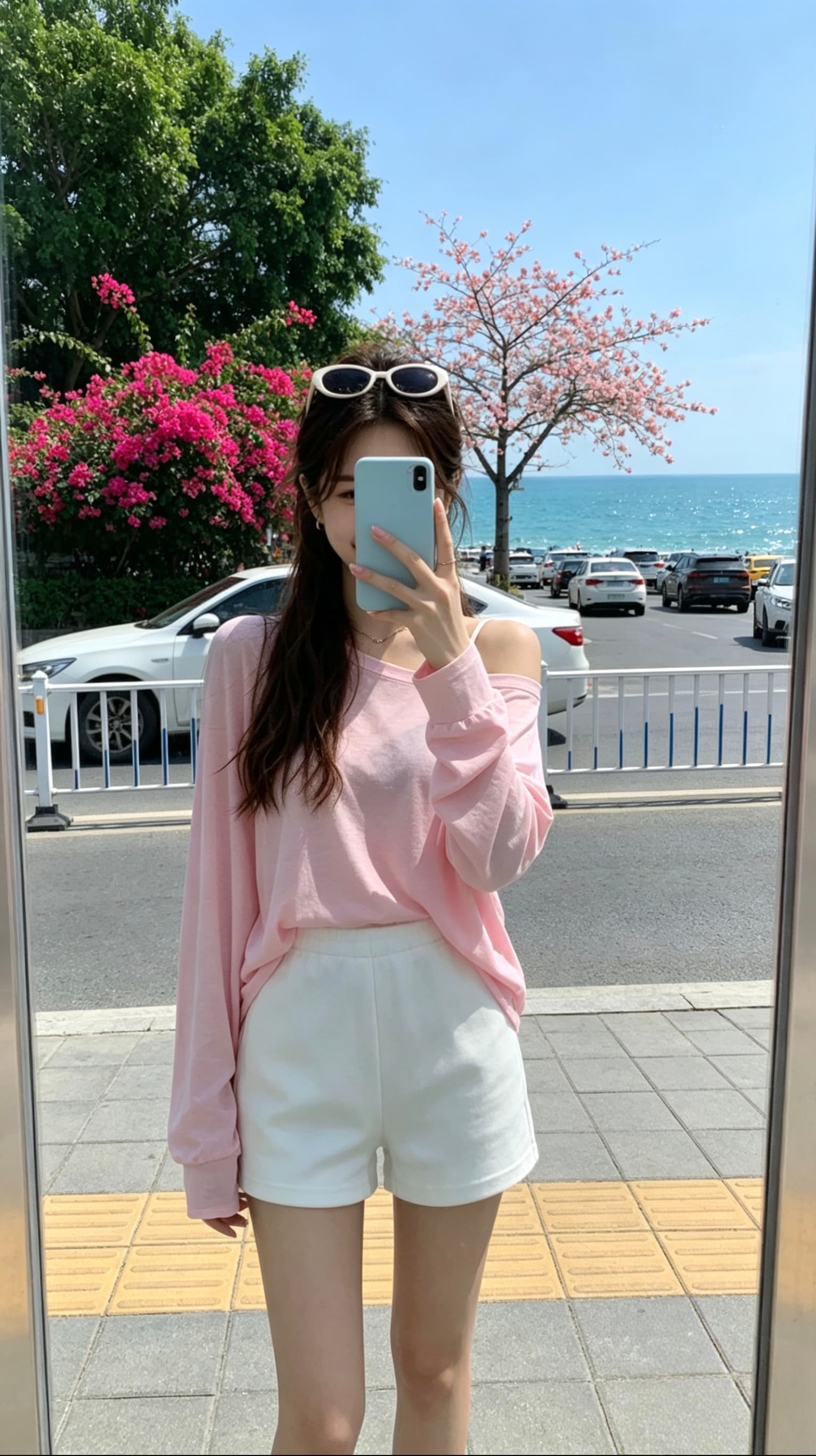 핑크색 백리스 얇은 스타일 니트 얼음 실크 에어컨 태양 보호 셔츠 치마 숄 긴팔 홀로우 아웃 블라우스 맨위 여성 여름 이미지 2