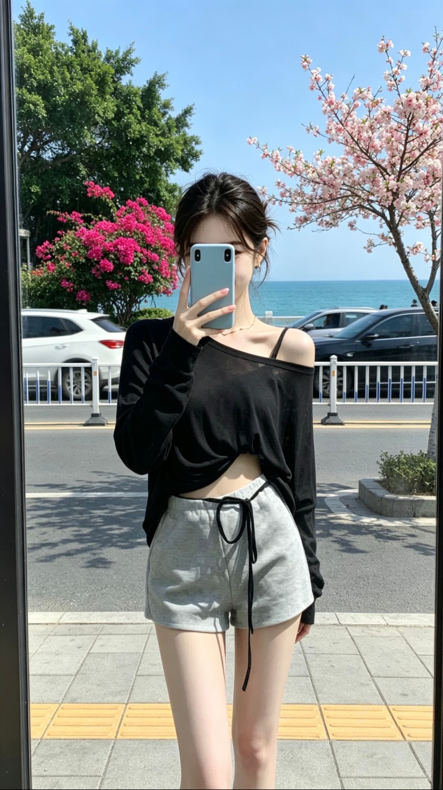 핑크색 백리스 얇은 스타일 니트 얼음 실크 에어컨 태양 보호 셔츠 치마 숄 긴팔 홀로우 아웃 블라우스 맨위 여성 여름 이미지 3