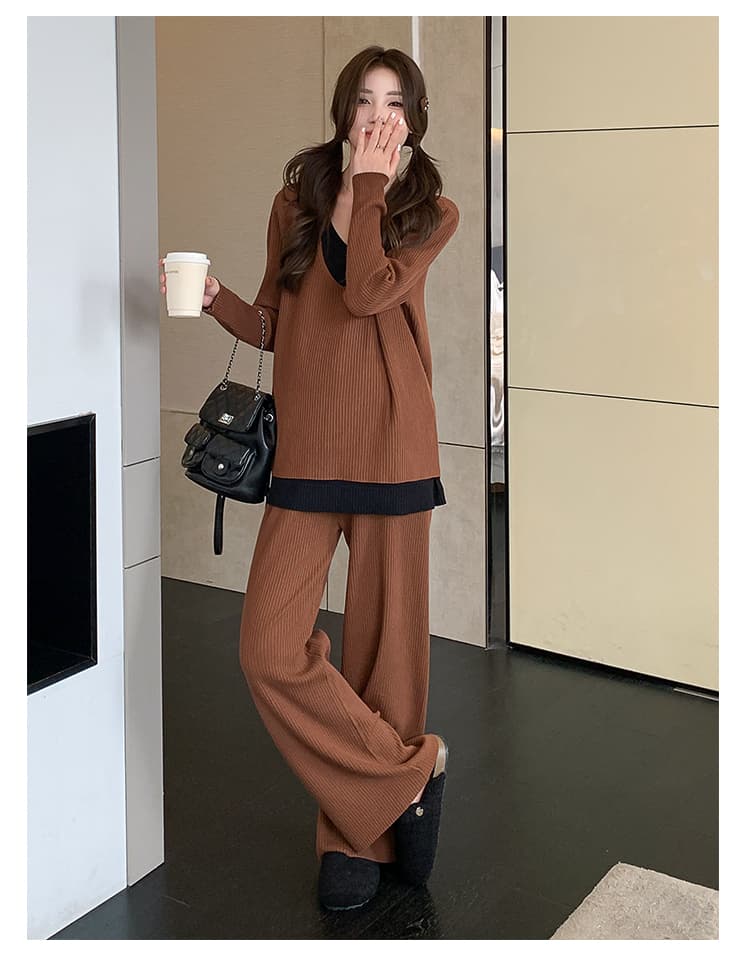 실사 지금 지금 작은 키 출산 착용 한국 스타일 루즈핏 임산부 투피스 세트 빅 사이즈 임산부 세트 상세 이미지 33