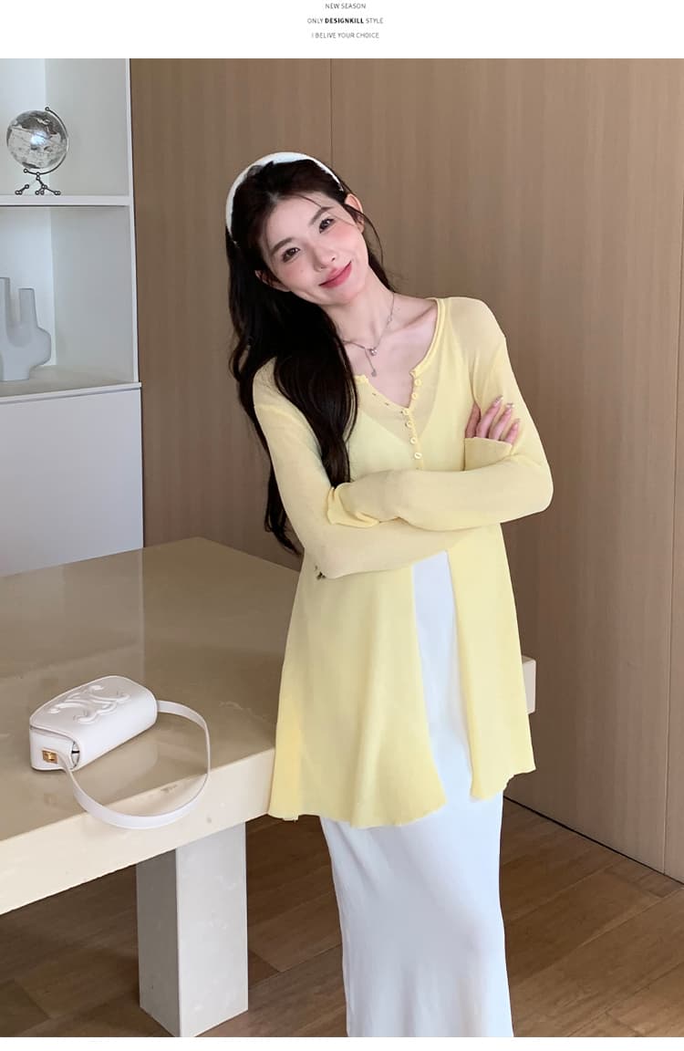 실사 지금 지금 높은 품질 얼음 센스 패션 슬립 드레스 자외선 차단 투피스 세트 임산부 점프 슈트 치마 세트 출산 착용 상세 이미지 21