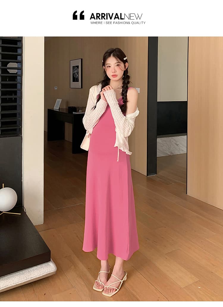 실사 지금 지금 인터넷 유명인 출산 착용 여름 패션 슬립 드레스 자외선 차단 투피스 세트 임산부 점프 슈트 치마 세트 상세 이미지 11