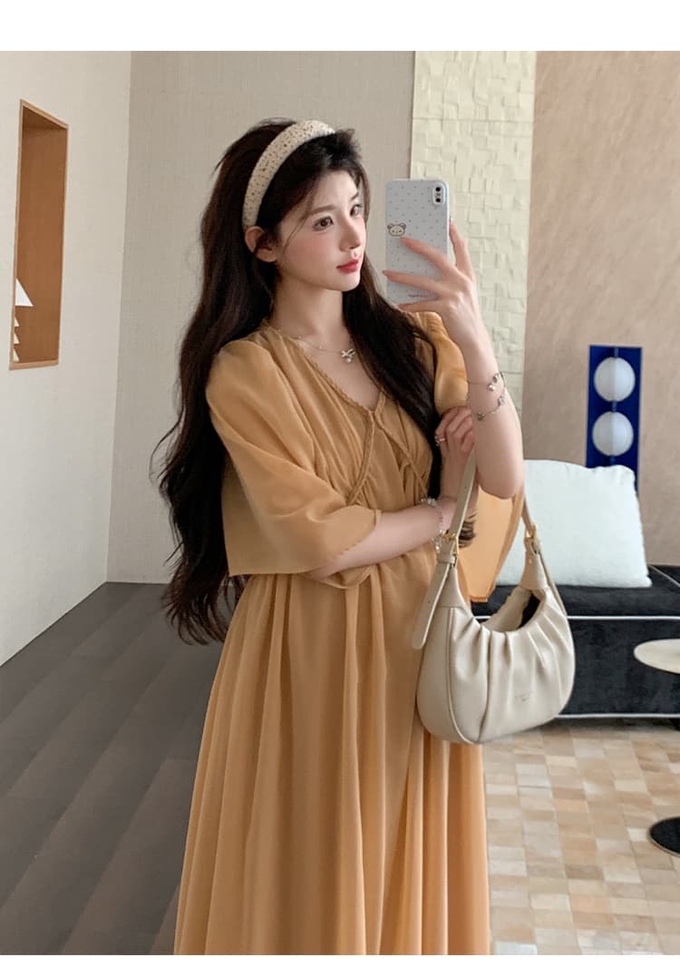 실사 지금 지금 차가운 센스 임산부 여름 드레스 루즈핏 빅 사이즈 임산부 드레스 쉬폰 출산 스커트 상세 이미지 22