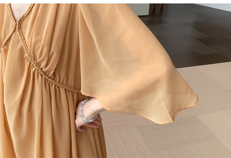 실사 지금 지금 차가운 센스 임산부 여름 드레스 루즈핏 빅 사이즈 임산부 드레스 쉬폰 출산 스커트 상세 이미지 24