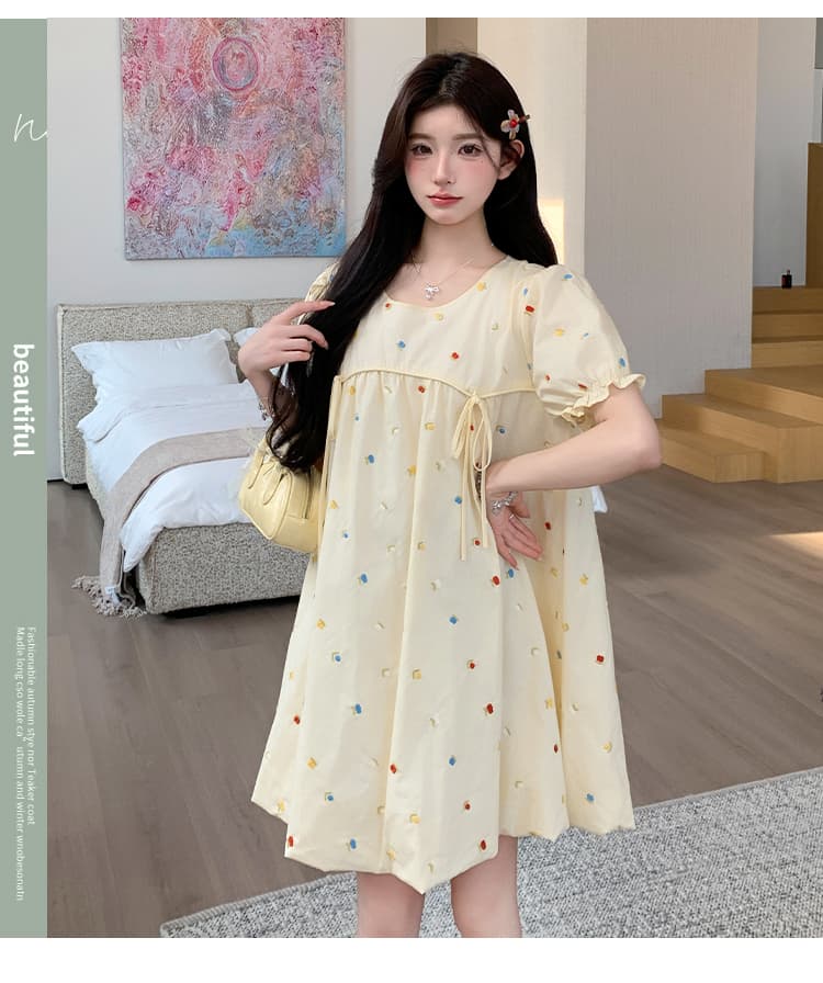 실사 지금 지금 순면 한국 스타일 루즈핏 출산 착용 한국 스타일 귀여운 인형 임산부 드레스 상세 이미지 4