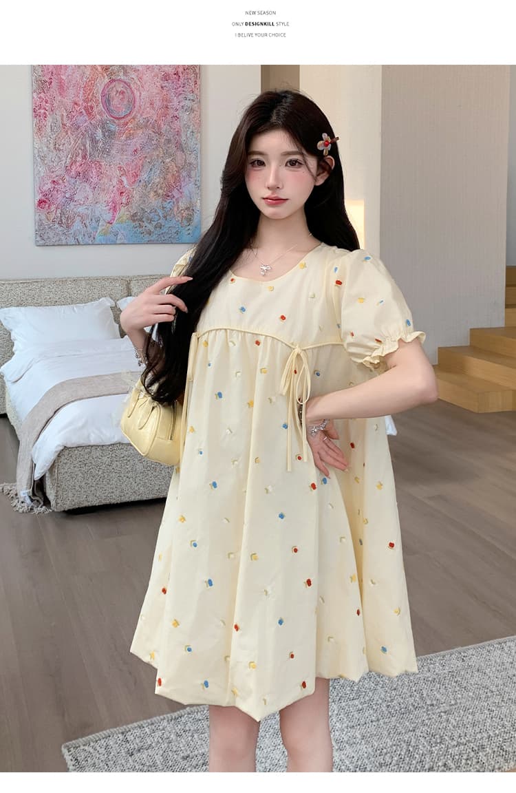 실사 지금 지금 순면 한국 스타일 루즈핏 출산 착용 한국 스타일 귀여운 인형 임산부 드레스 상세 이미지 12