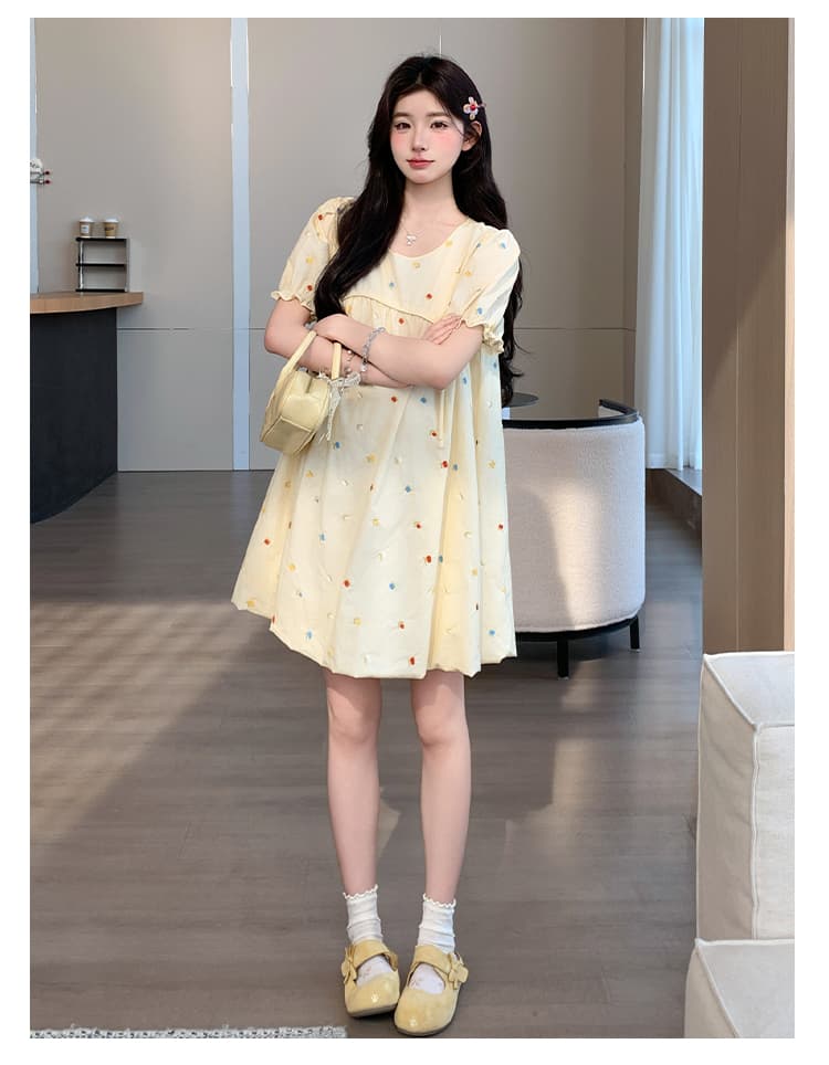 실사 지금 지금 순면 한국 스타일 루즈핏 출산 착용 한국 스타일 귀여운 인형 임산부 드레스 상세 이미지 14