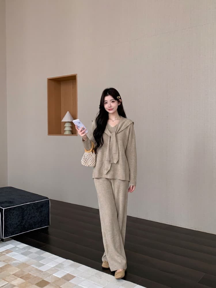 실사 선물 물품 새로운 한국 스타일 출산 착용 캐주얼 게으른 맨위 임산부 바지 투피스 세트 임산부 세트 상세 이미지 2