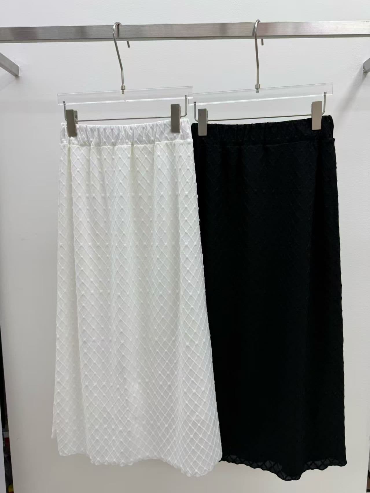 한국 동대문 허리밴드 다용도 레트로 링 체크무늬 무늬 일상 미니멀리즘 반신 롱 스커트 상세 이미지 6