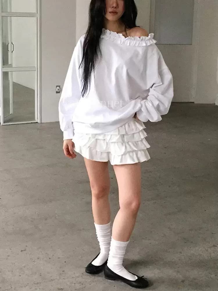 있음 창고 한국 동대문 2026 여름 새로운 패션 다용도 루즈핏 연령 감소 레이스 케이크 드레스 상세 이미지 5