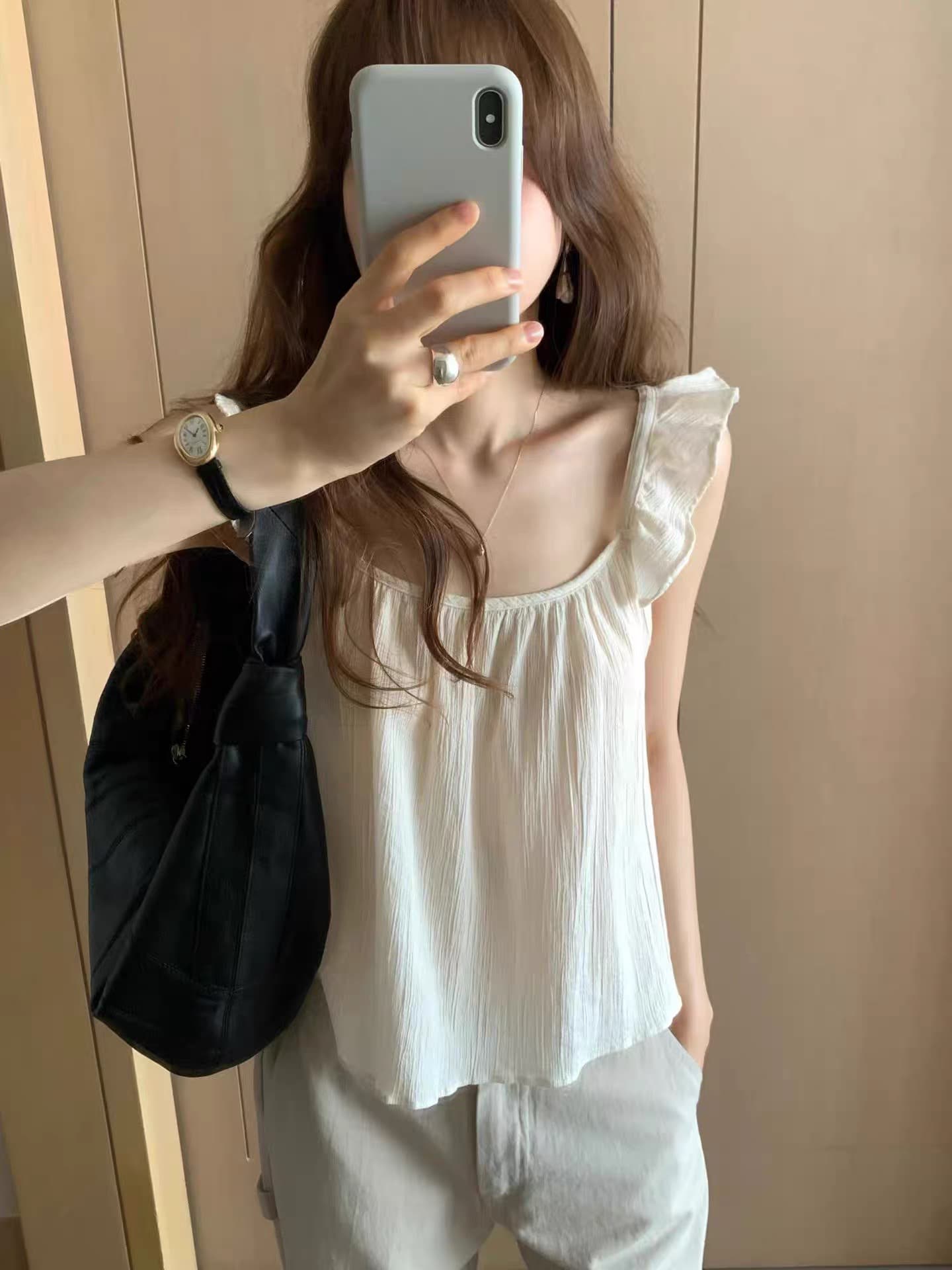한 부서 단색 다용도 연령 감소 레이스 캐미솔 맨위 여성