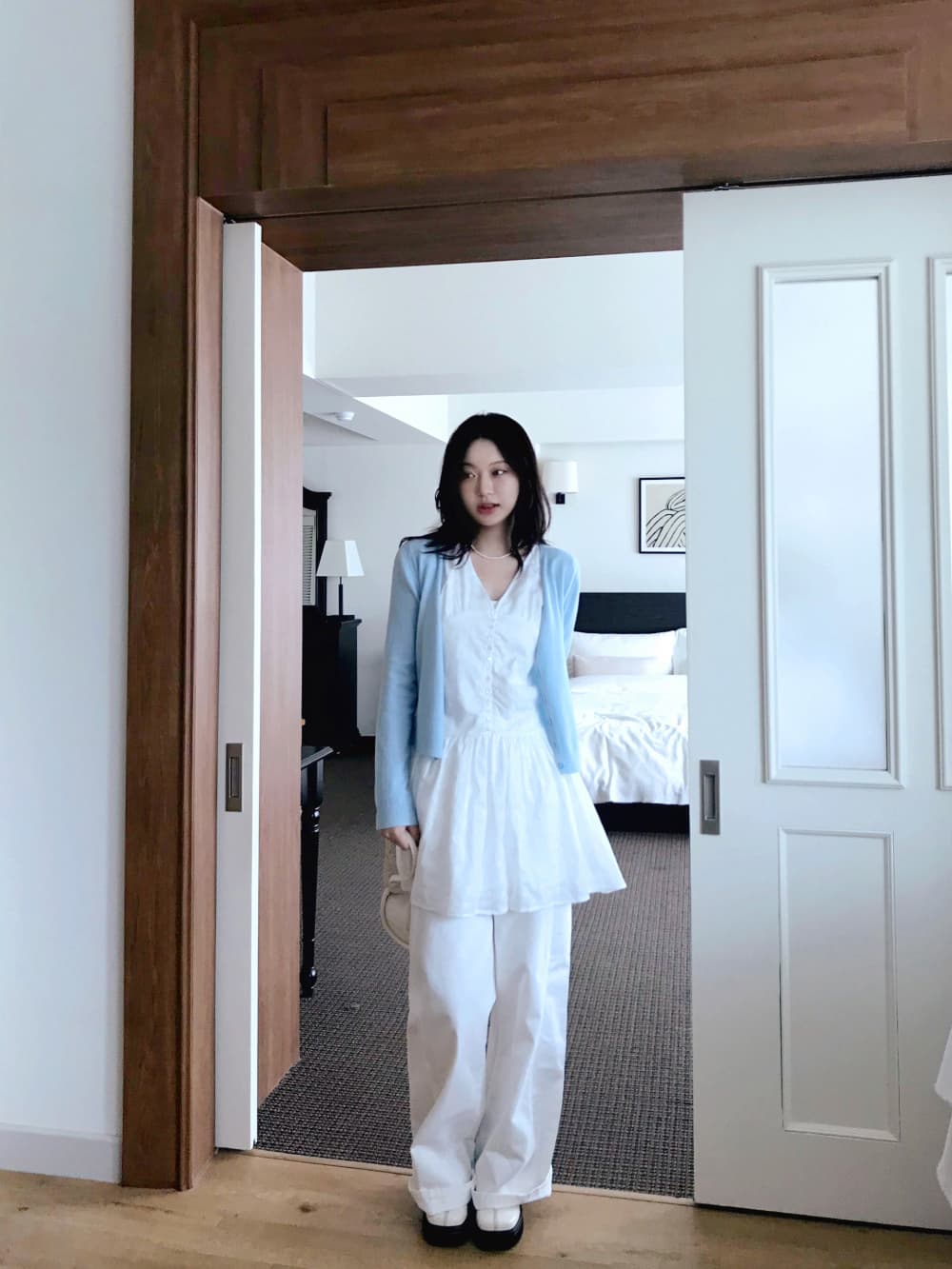있음 창고 프랑스식 V넥 레이스 자수 스택 가져 가라. 다용도 달콤함 여성 드레스 상세 이미지 20