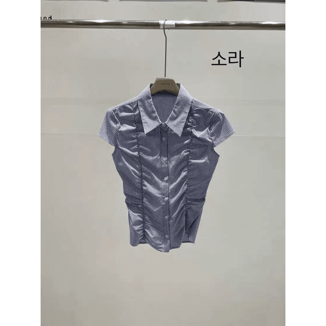 있음 창고 unbound 레트로 체크무늬 순수한 욕망 다용도 주름 외국 가스 셔츠 이미지 5
