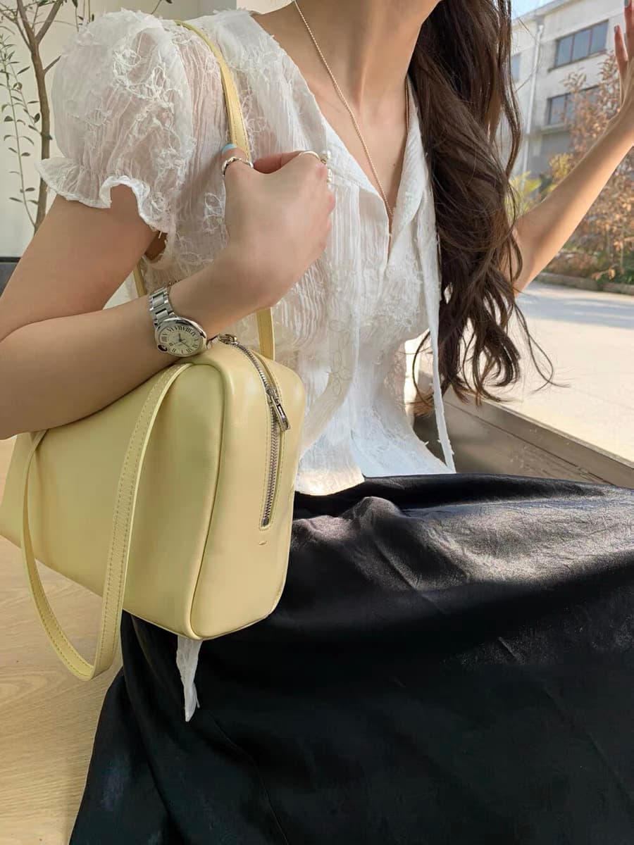 있음 창고 2026 레이스업 거품 소매 작은 대중 맨위 레이스 레이스 셔츠 상세 이미지 10